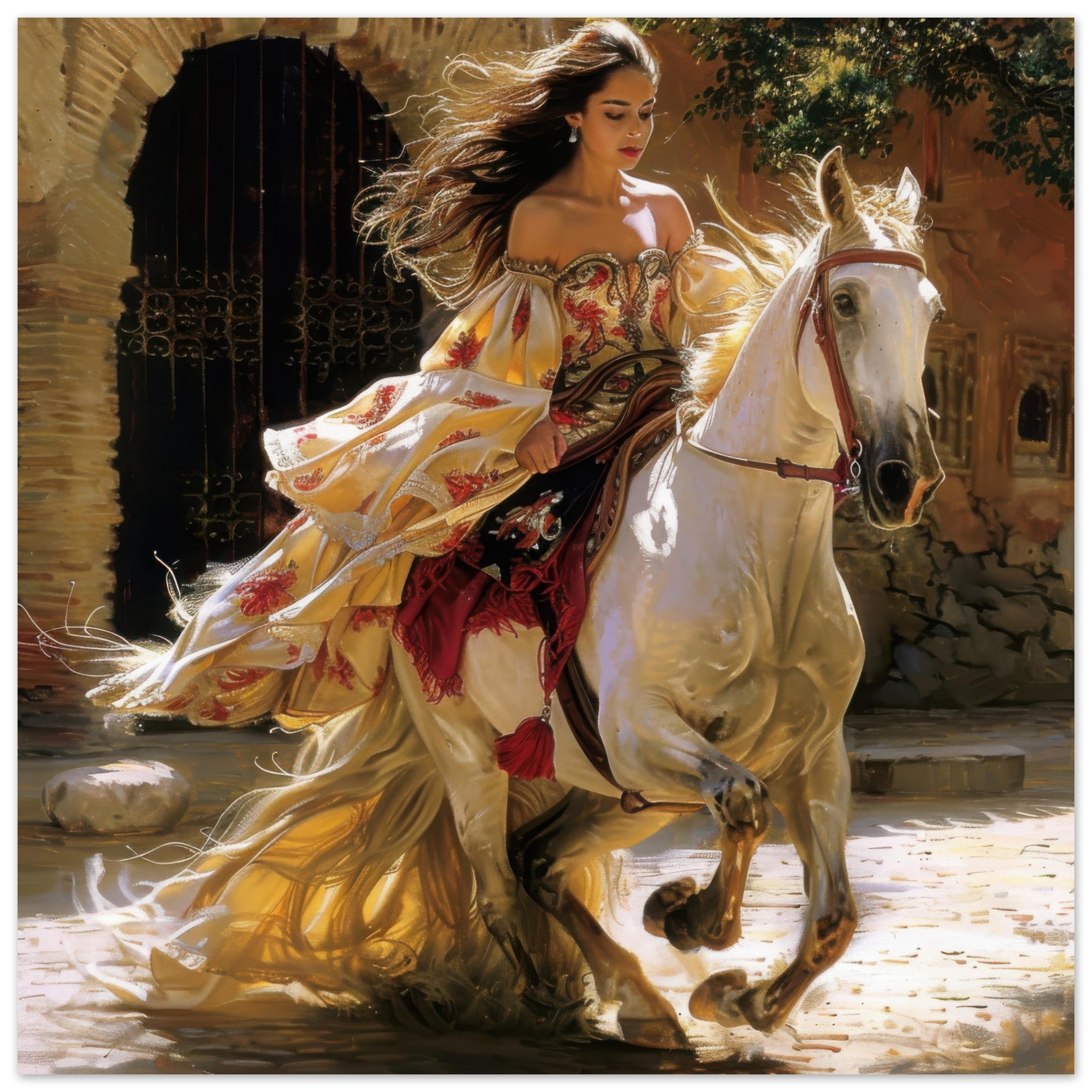 Aluminum Print Square - Romanticism art style culture of Spain 1 - Shop Ai Art WebShop - Digital Art online Store