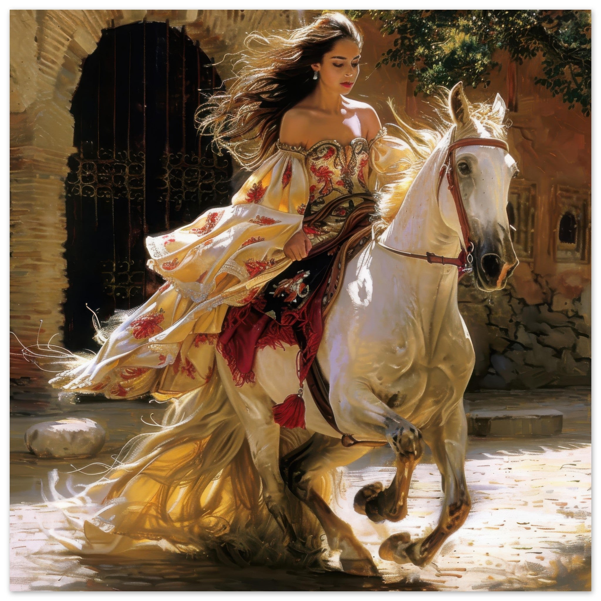 Aluminum Print Square - Romanticism art style culture of Spain 1 - Shop Ai Art WebShop - Digital Art online Store