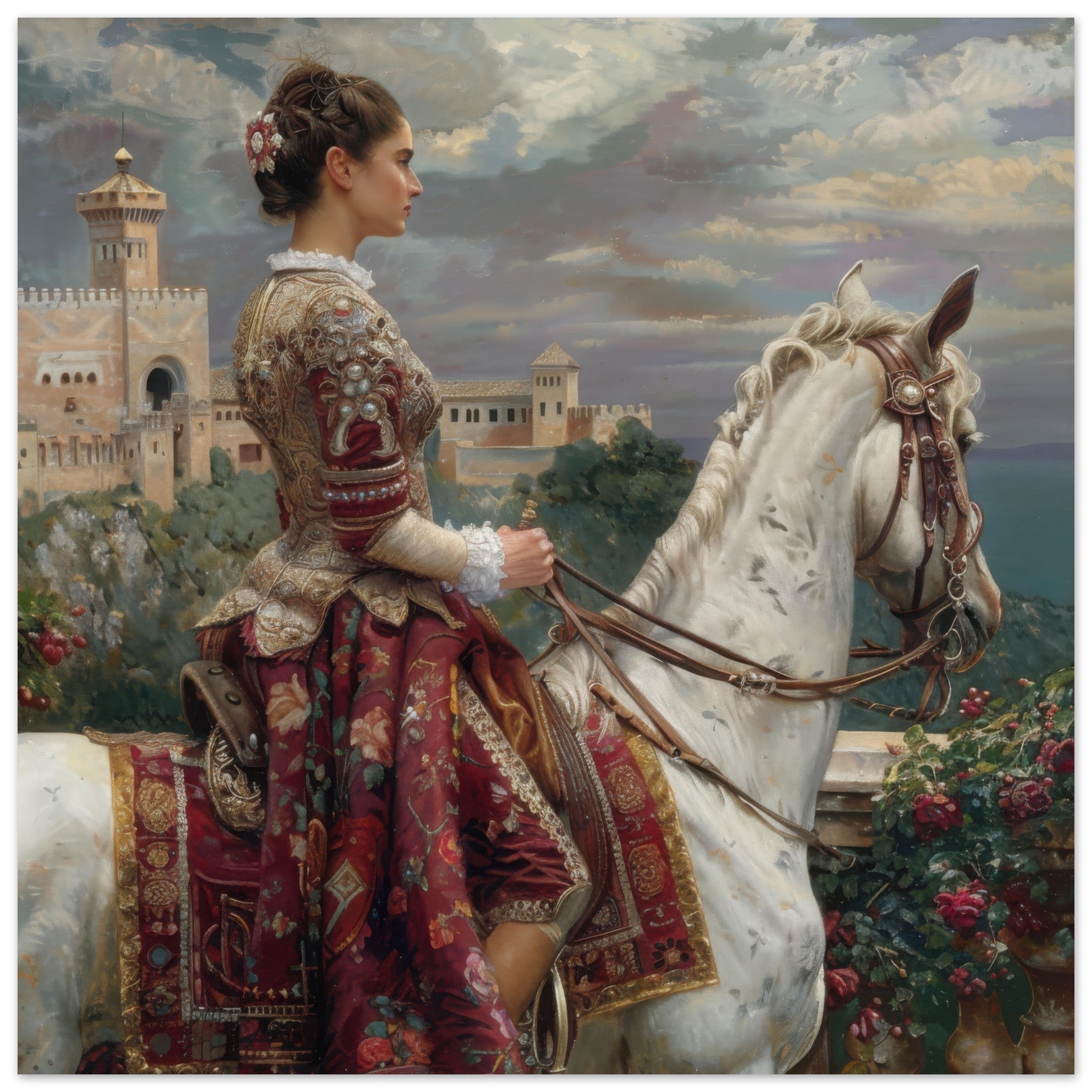 Aluminum Print Square - Romanticism art style culture of Spain 4 - Shop Ai Art WebShop - Digital Art online Store