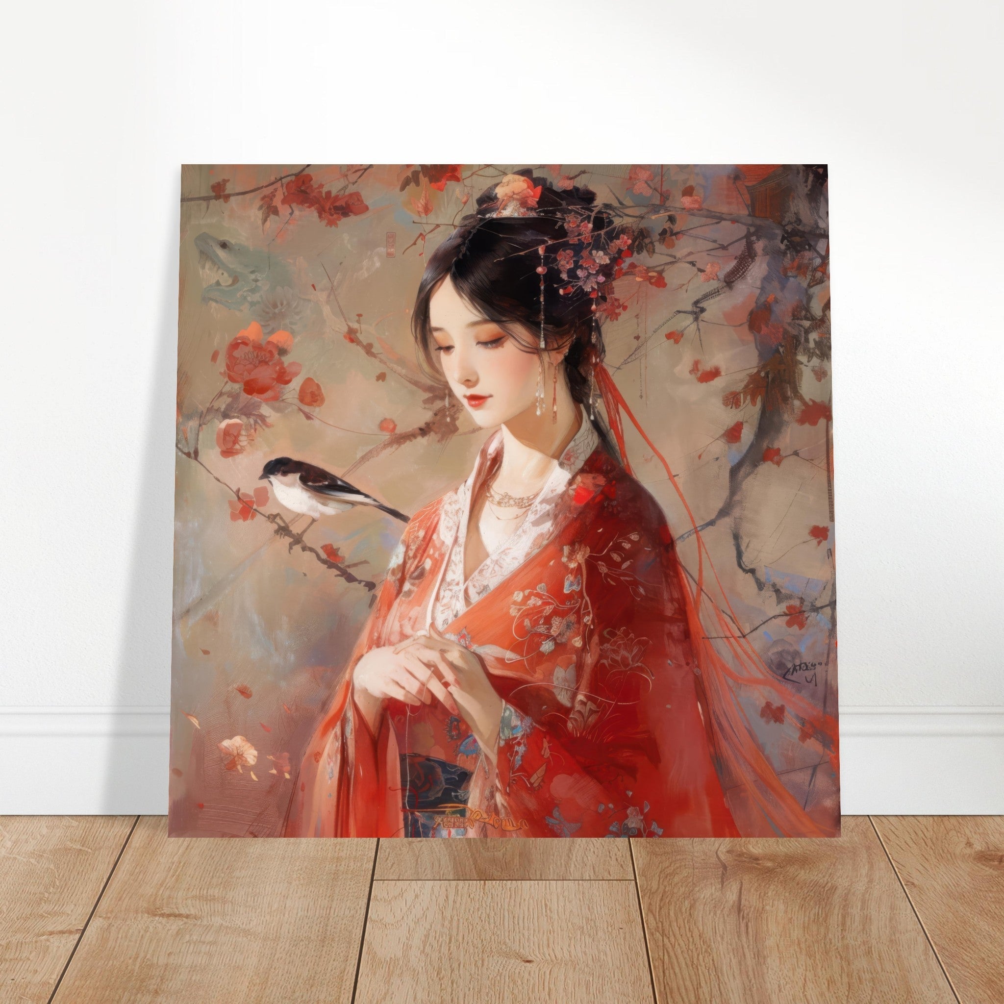 Aluminum Print Square - Romanticism art style old culture of China 2 - Shop Ai Art WebShop - Digital Art online Store