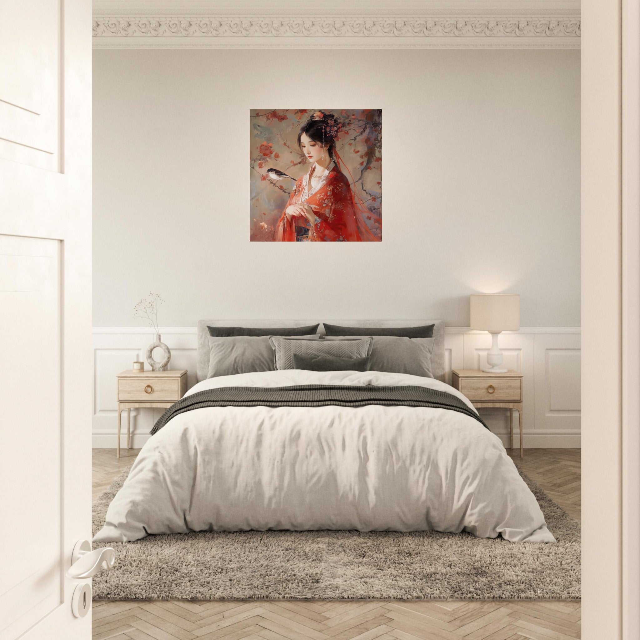 Aluminum Print Square - Romanticism art style old culture of China 2 - Shop Ai Art WebShop - Digital Art online Store