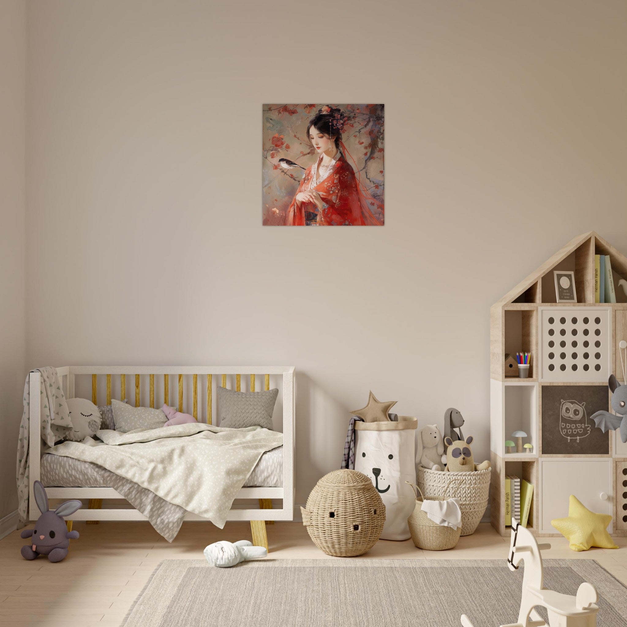 Aluminum Print Square - Romanticism art style old culture of China 2 - Shop Ai Art WebShop - Digital Art online Store