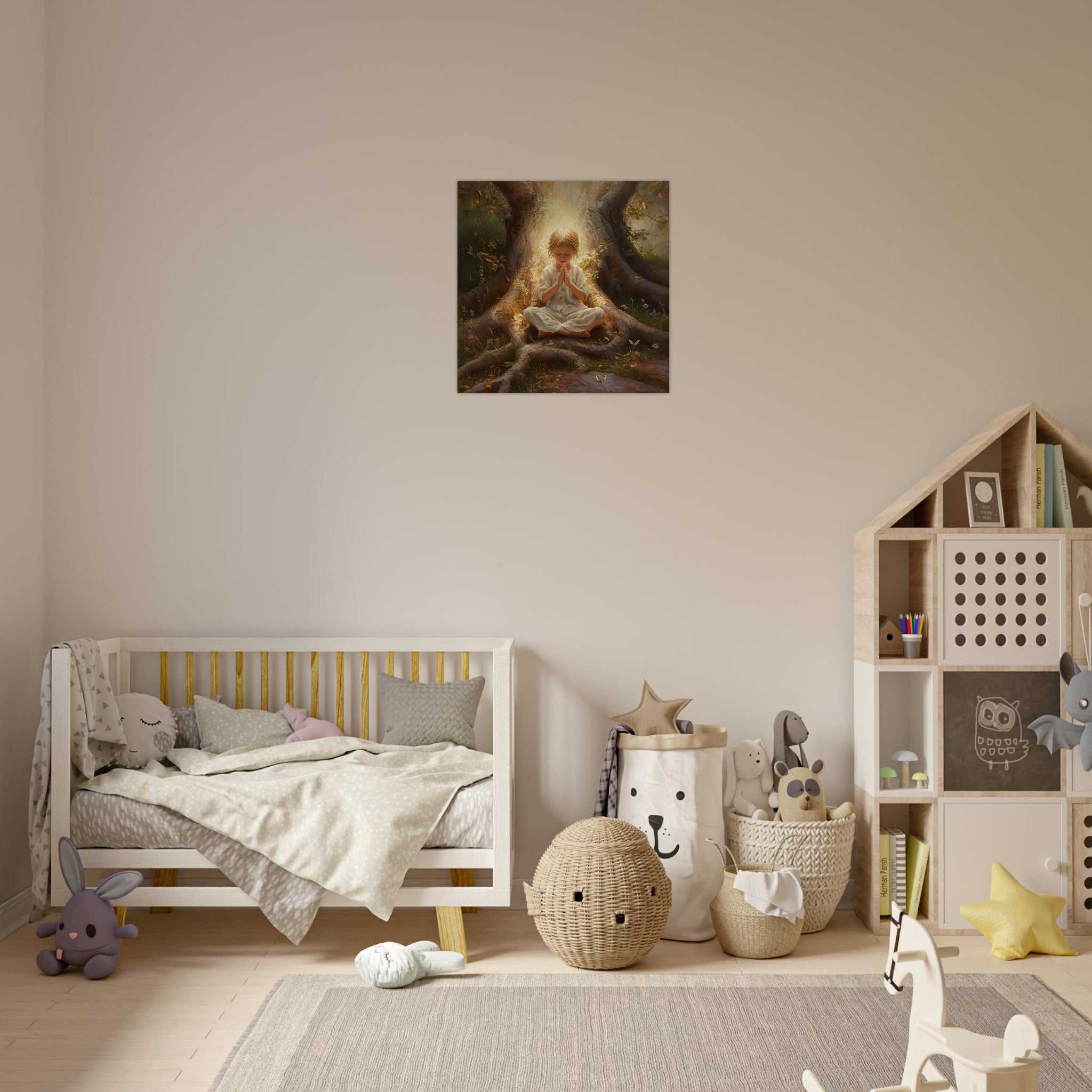 Aluminum Print Square - Spiritual Development in Childhood 4 - Shop Ai Art WebShop - Digital Art online Store
