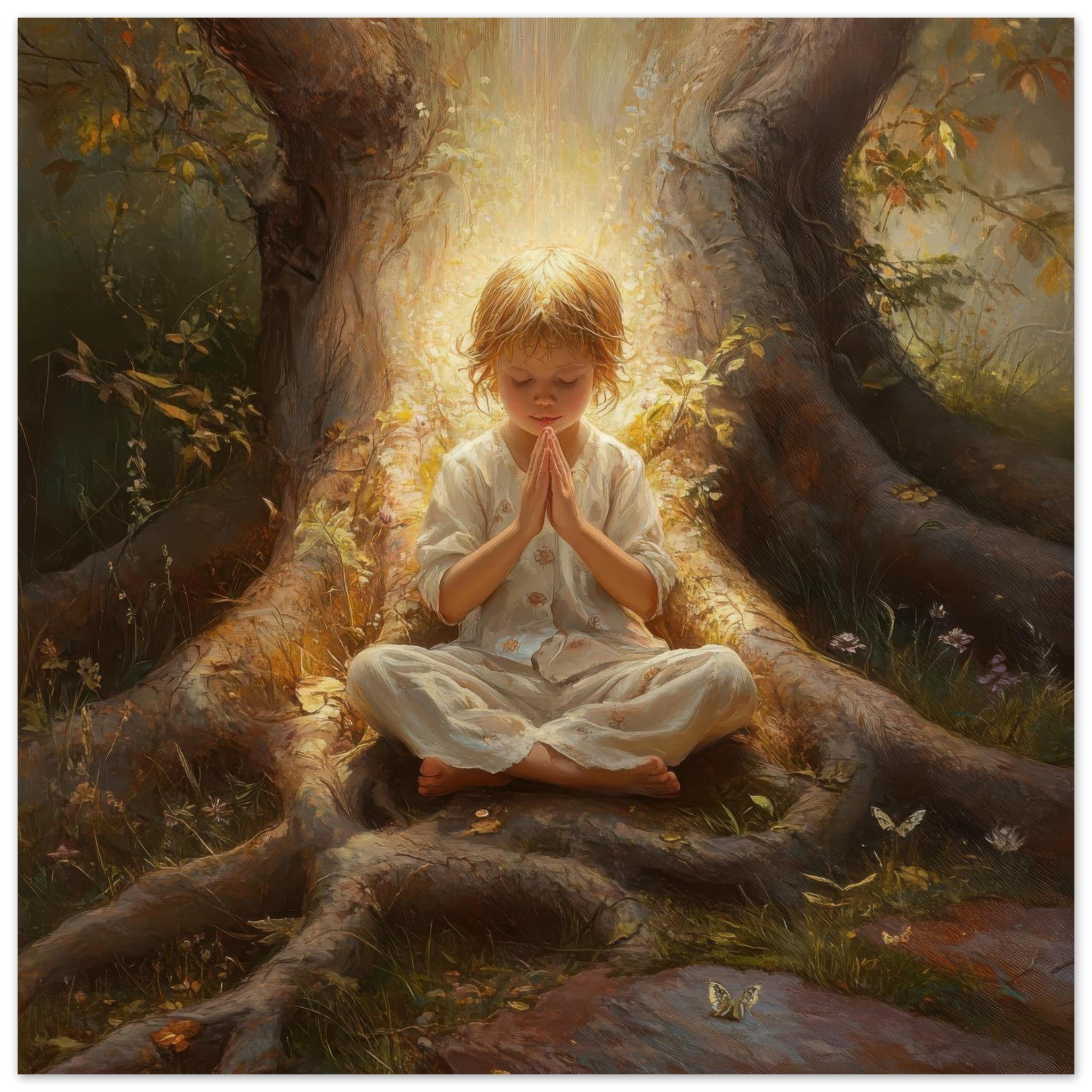 Aluminum Print Square - Spiritual Development in Childhood 4 - Shop Ai Art WebShop - Digital Art online Store