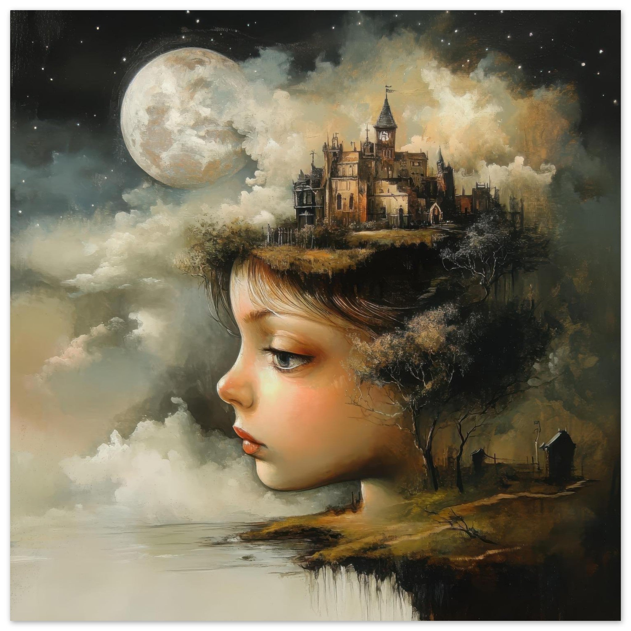 Aluminum Print Square - surrealistic art style 1 - Ai Art Force