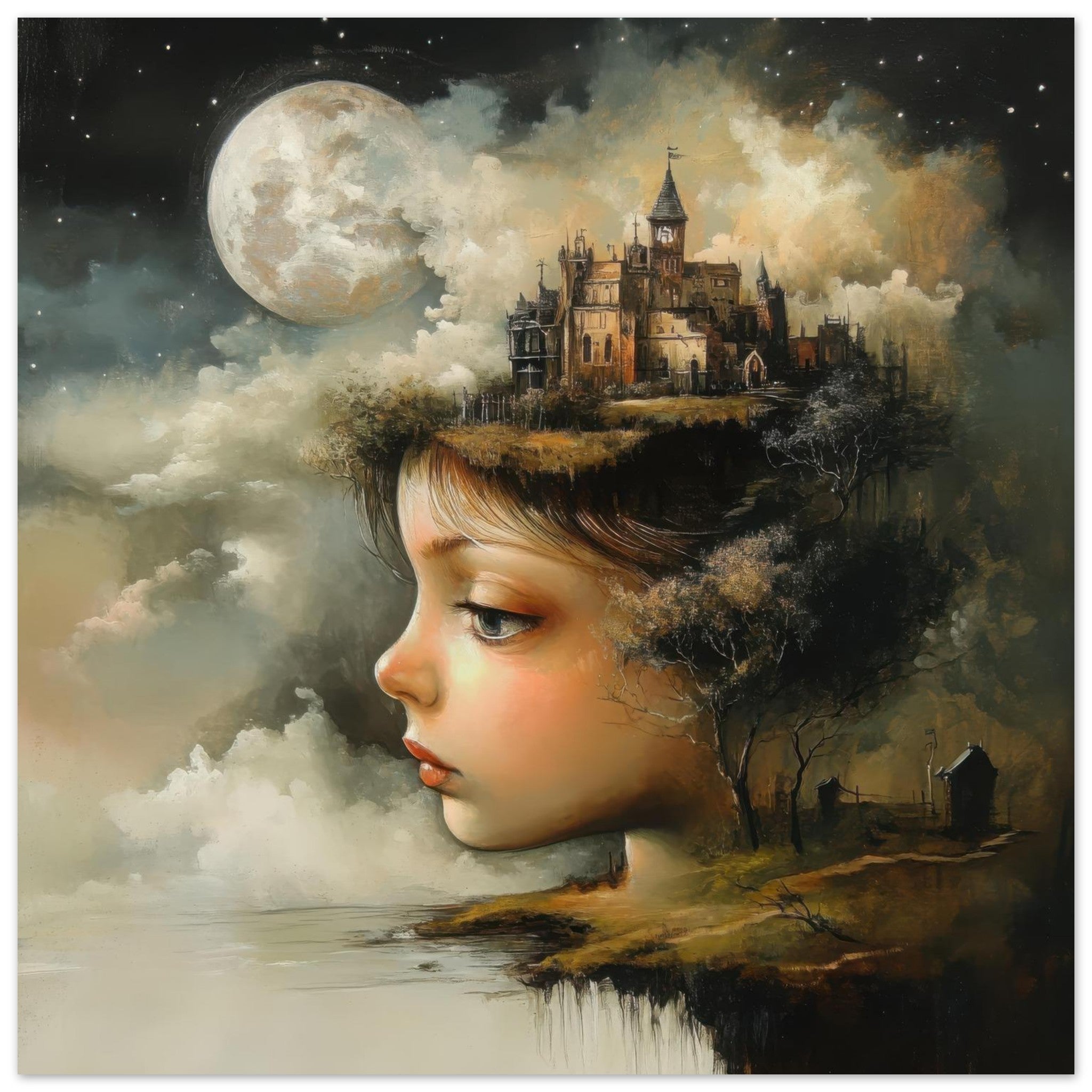 Aluminum Print Square - surrealistic art style 1 - Ai Art Force