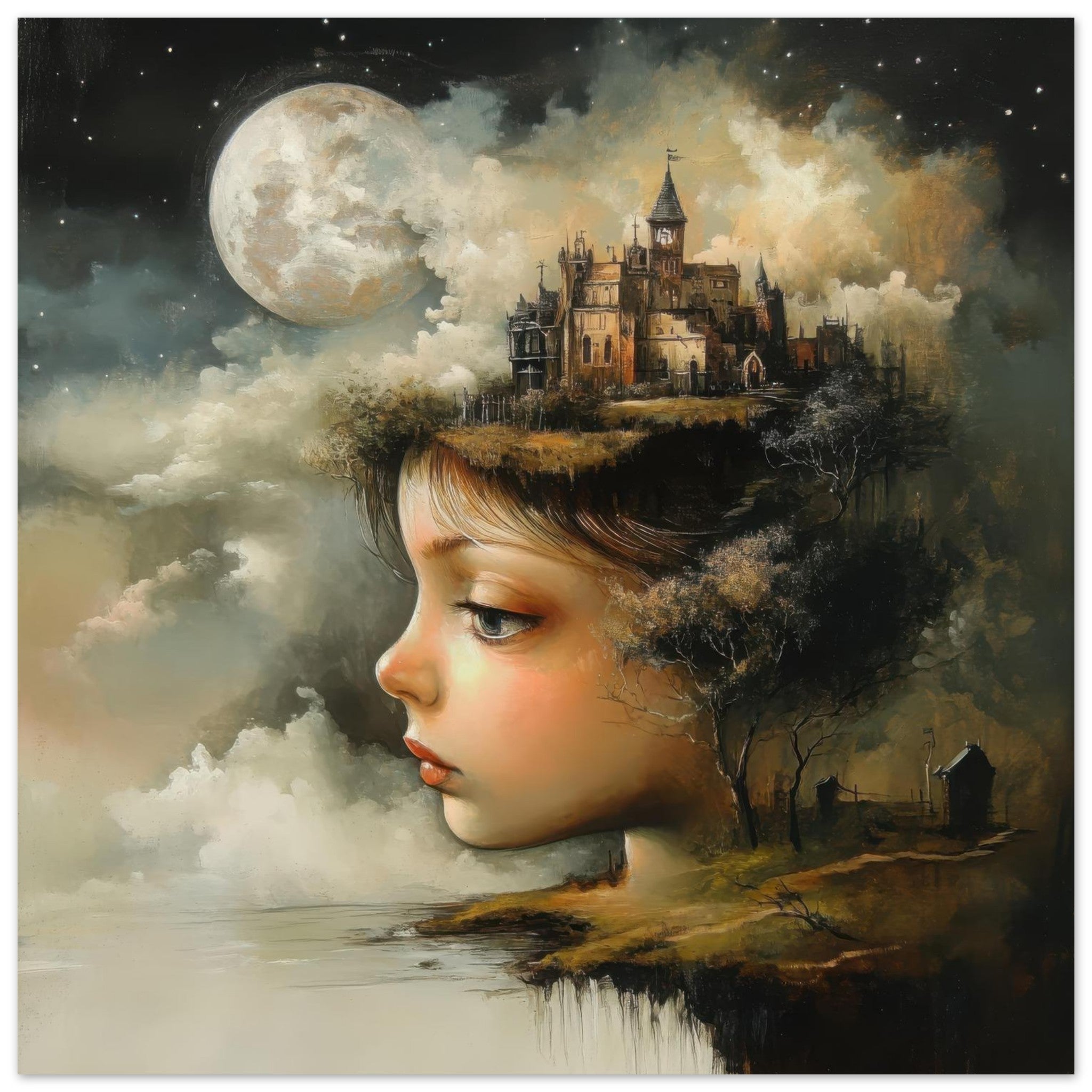 Aluminum Print Square - surrealistic art style 1 - Ai Art Force