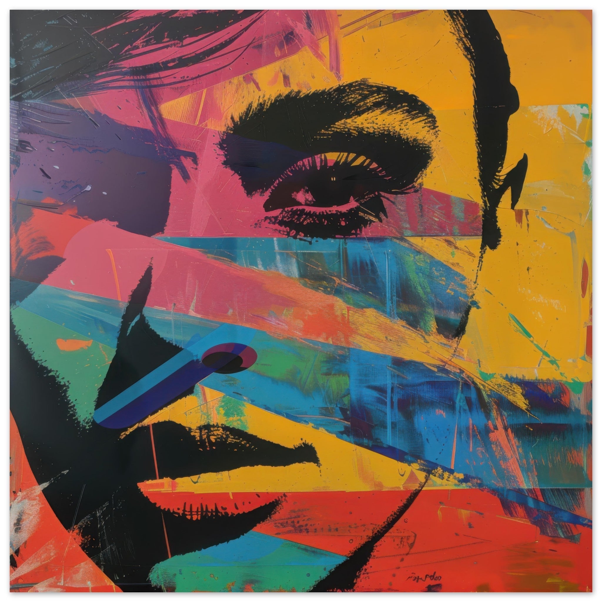 Aluminum Print Square - Swedish popart in abstract style 2 - Shop Ai Art WebShop - Digital Art online Store