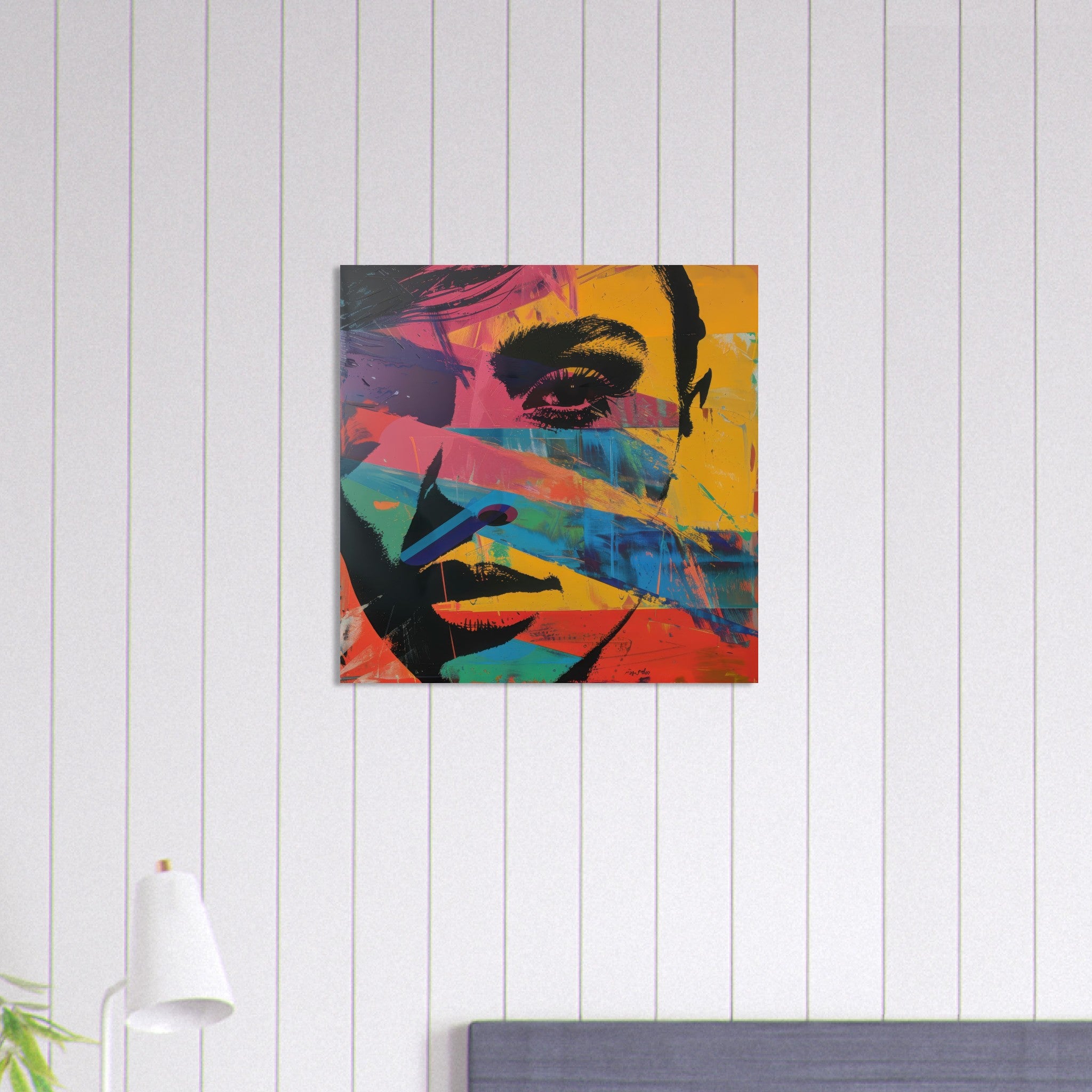 Aluminum Print Square - Swedish popart in abstract style 2 - Shop Ai Art WebShop - Digital Art online Store