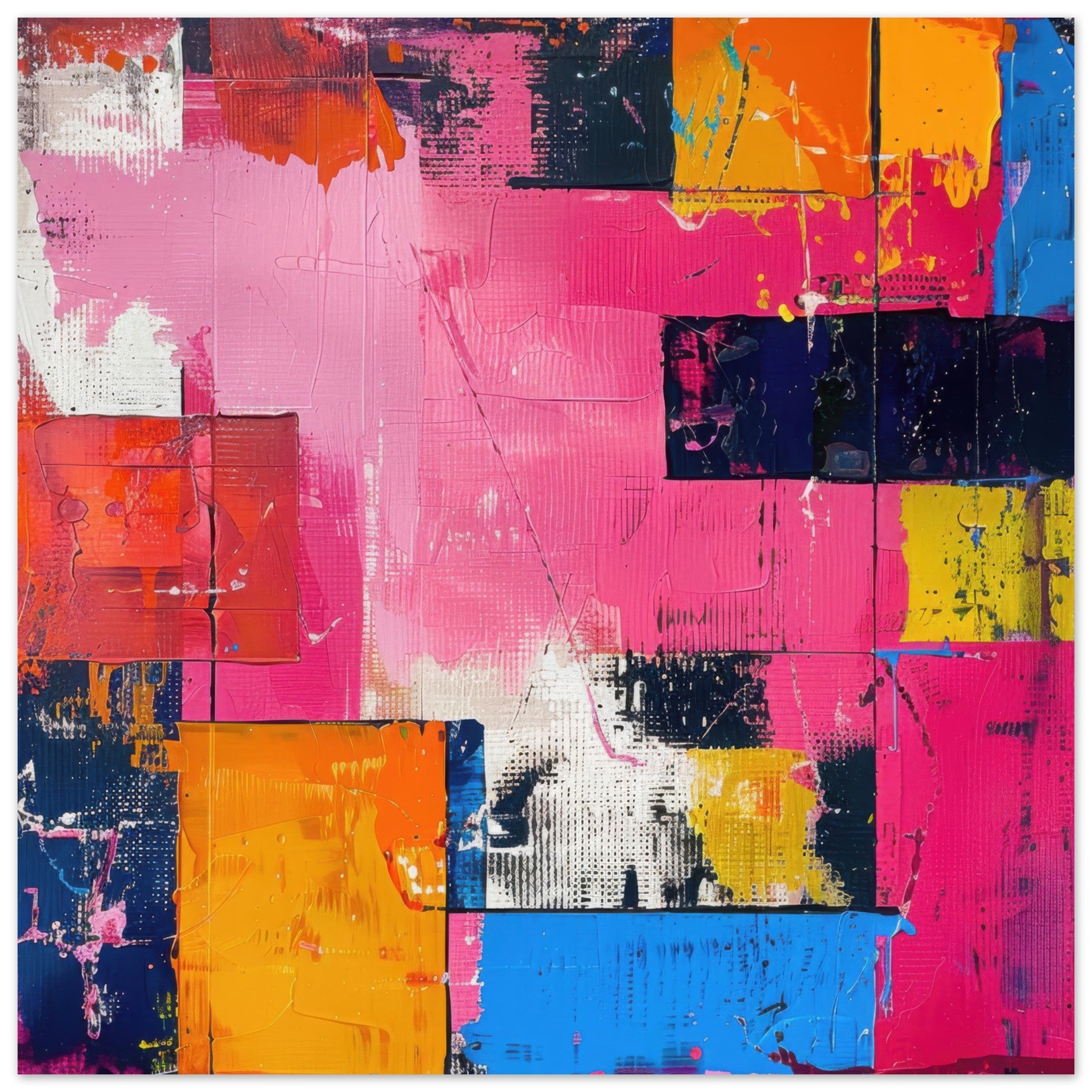 Aluminum Print Square - Swedish popart in abstract style 5 - Shop Ai Art WebShop - Digital Art online Store