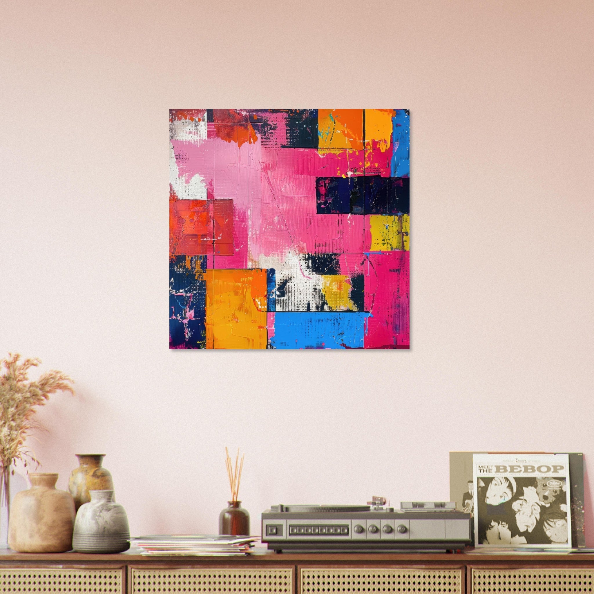 Aluminum Print Square - Swedish popart in abstract style 5 - Shop Ai Art WebShop - Digital Art online Store