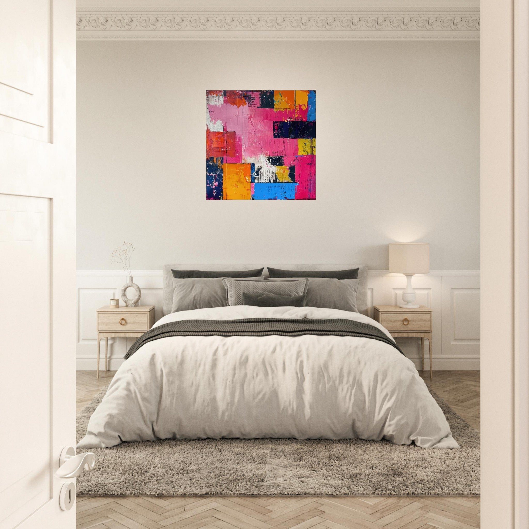 Aluminum Print Square - Swedish popart in abstract style 5 - Shop Ai Art WebShop - Digital Art online Store