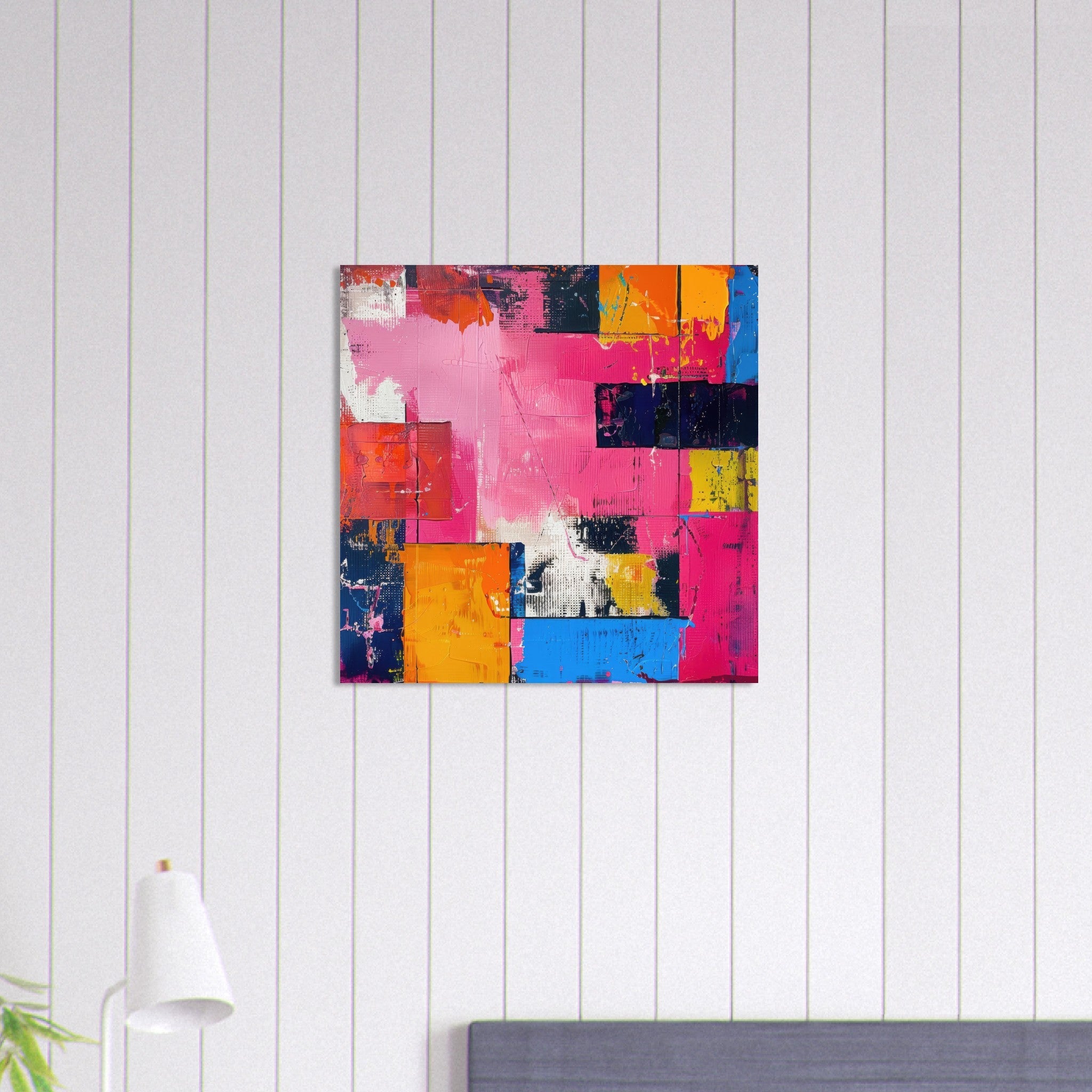 Aluminum Print Square - Swedish popart in abstract style 5 - Shop Ai Art WebShop - Digital Art online Store
