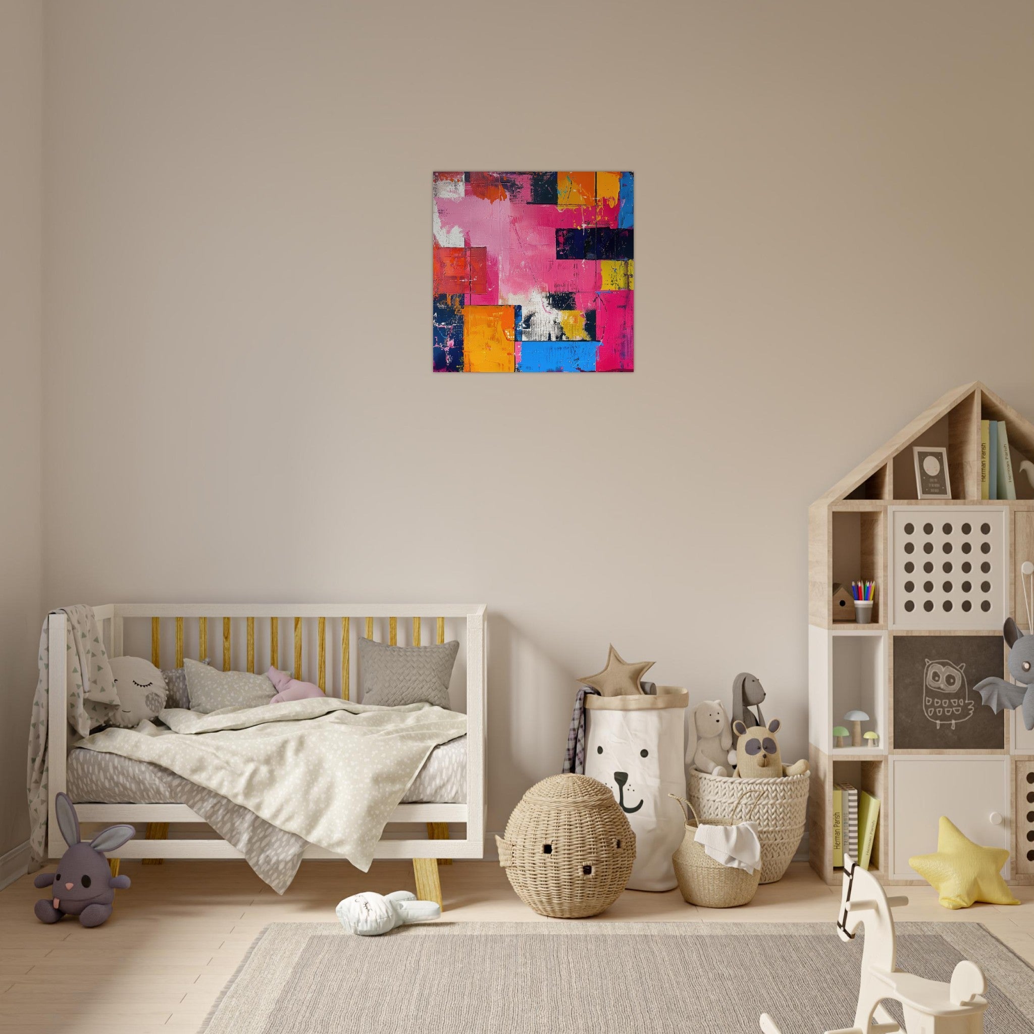 Aluminum Print Square - Swedish popart in abstract style 5 - Shop Ai Art WebShop - Digital Art online Store