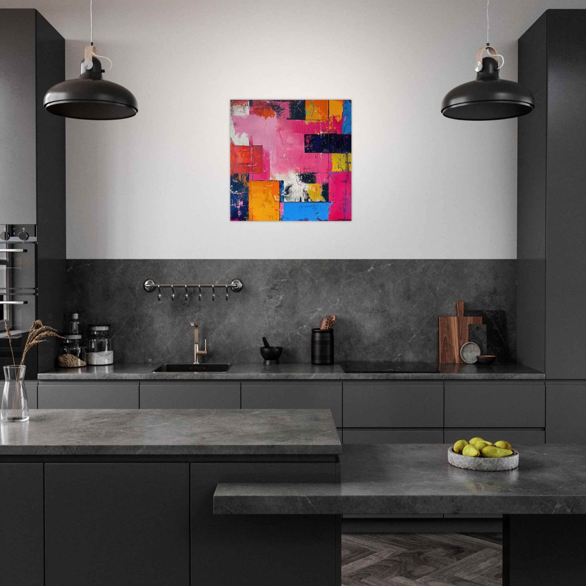 Aluminum Print Square - Swedish popart in abstract style 5 - Shop Ai Art WebShop - Digital Art online Store