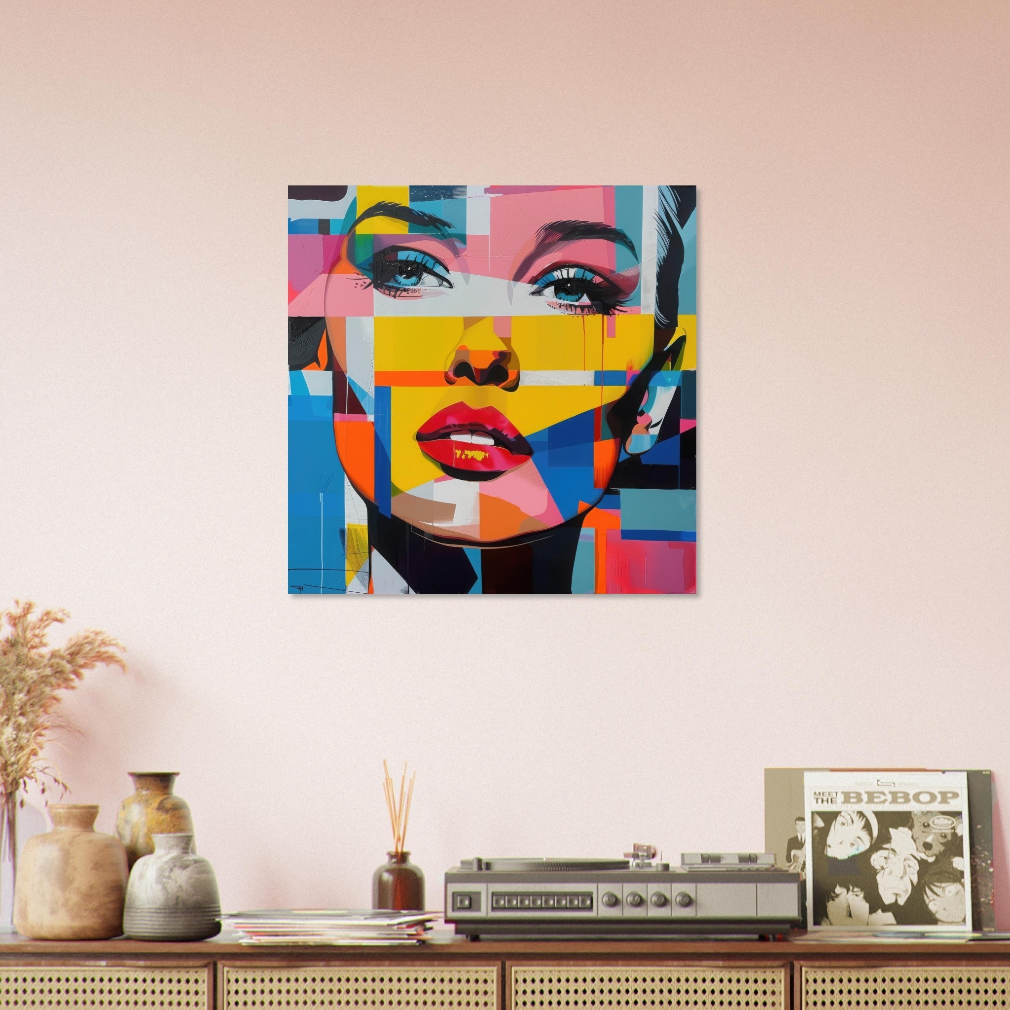 Aluminum Print Square - Swedish popart in abstract style 7 - Shop Ai Art WebShop - Digital Art online Store