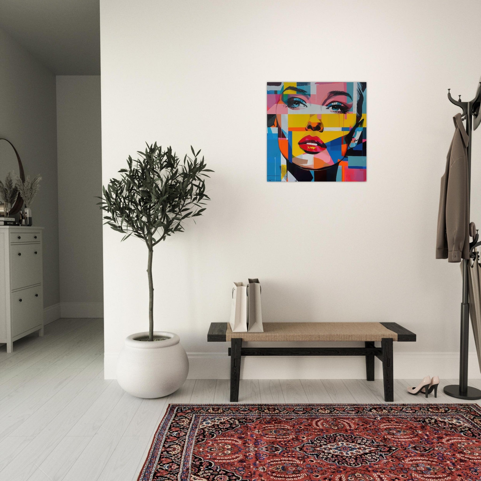 Aluminum Print Square - Swedish popart in abstract style 7 - Shop Ai Art WebShop - Digital Art online Store