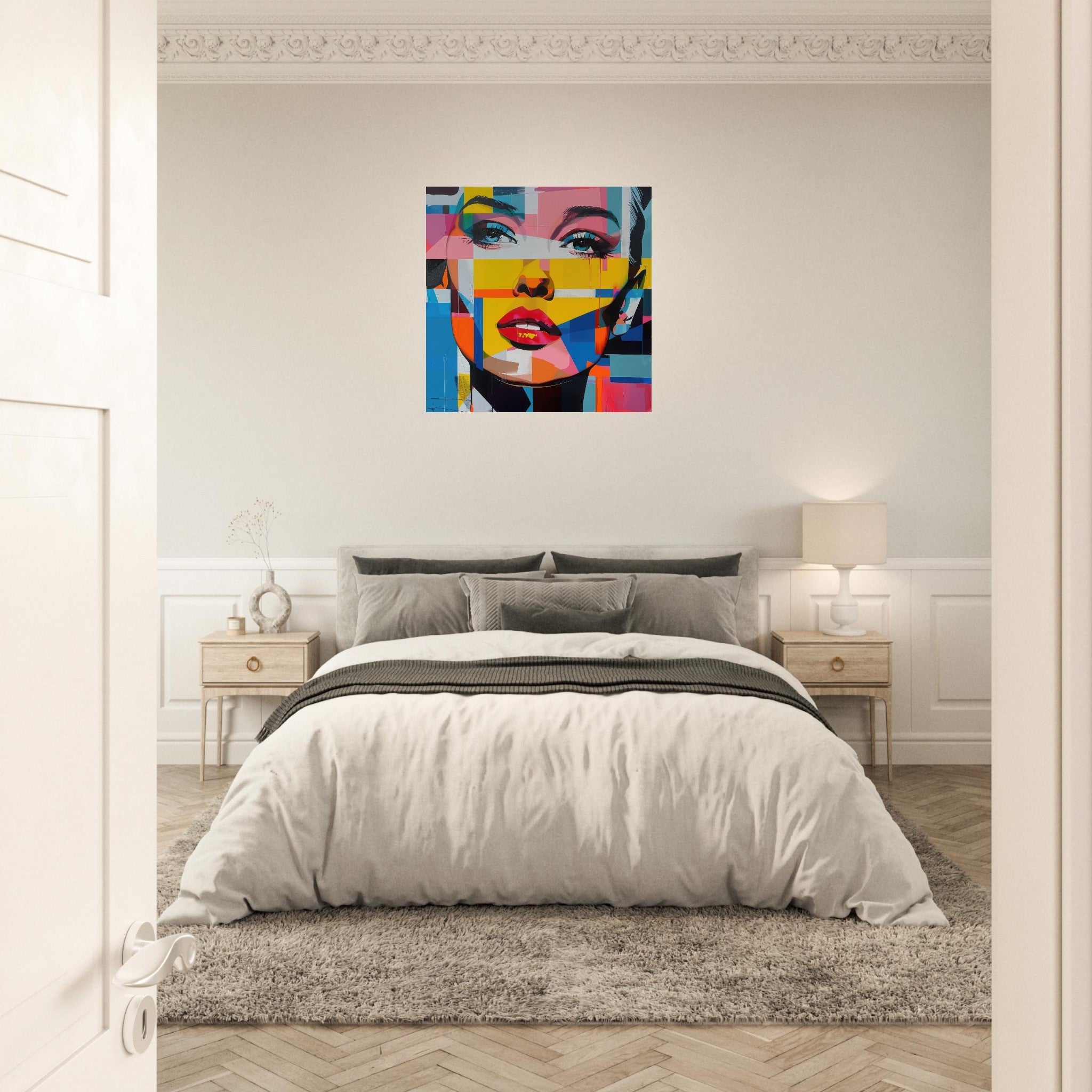 Aluminum Print Square - Swedish popart in abstract style 7 - Shop Ai Art WebShop - Digital Art online Store