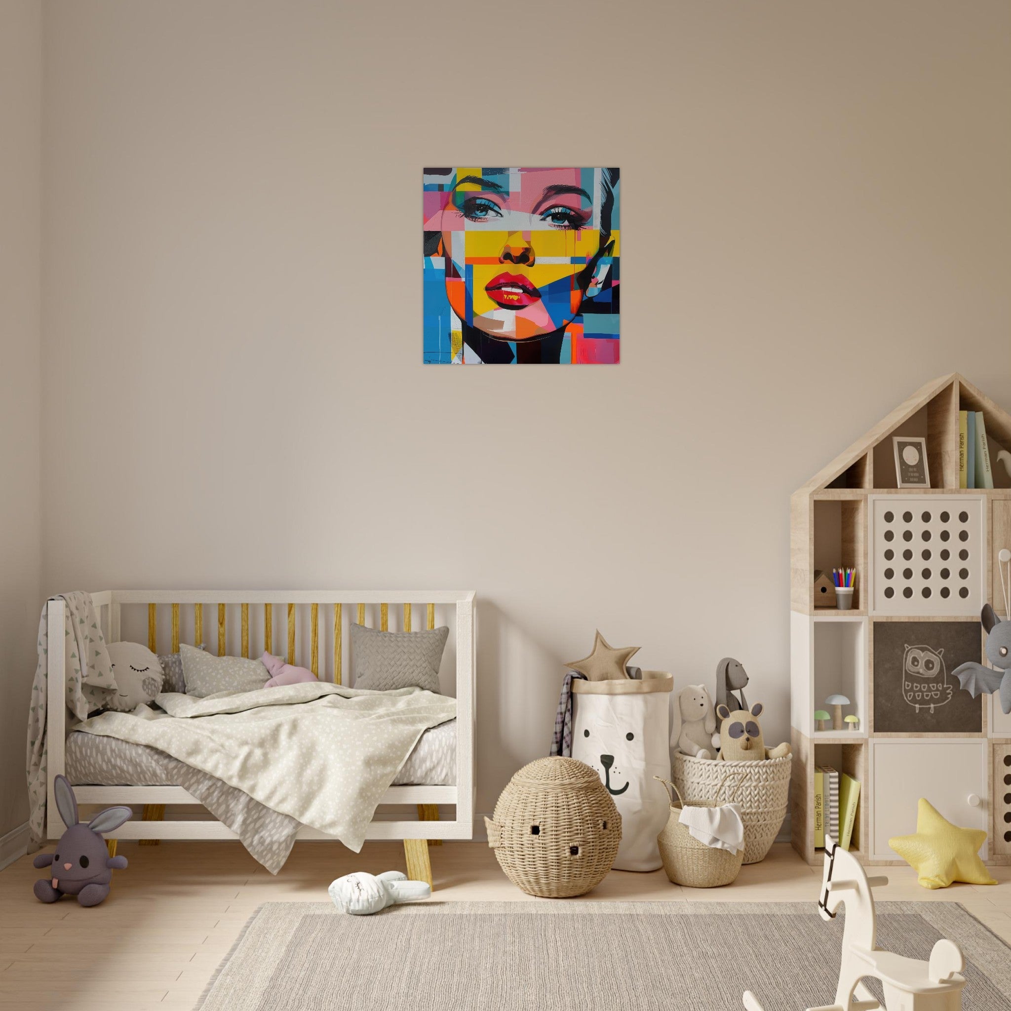Aluminum Print Square - Swedish popart in abstract style 7 - Shop Ai Art WebShop - Digital Art online Store