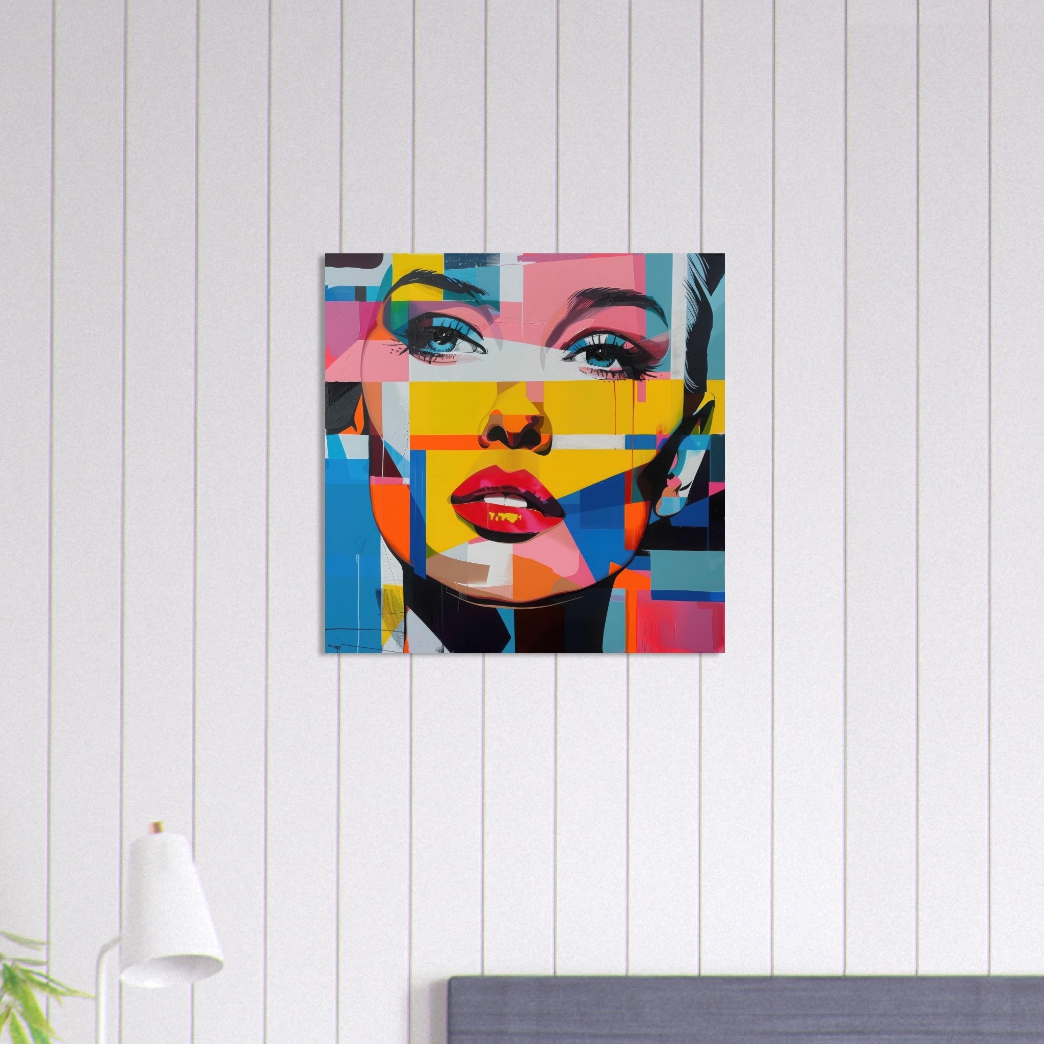 Aluminum Print Square - Swedish popart in abstract style 7 - Shop Ai Art WebShop - Digital Art online Store