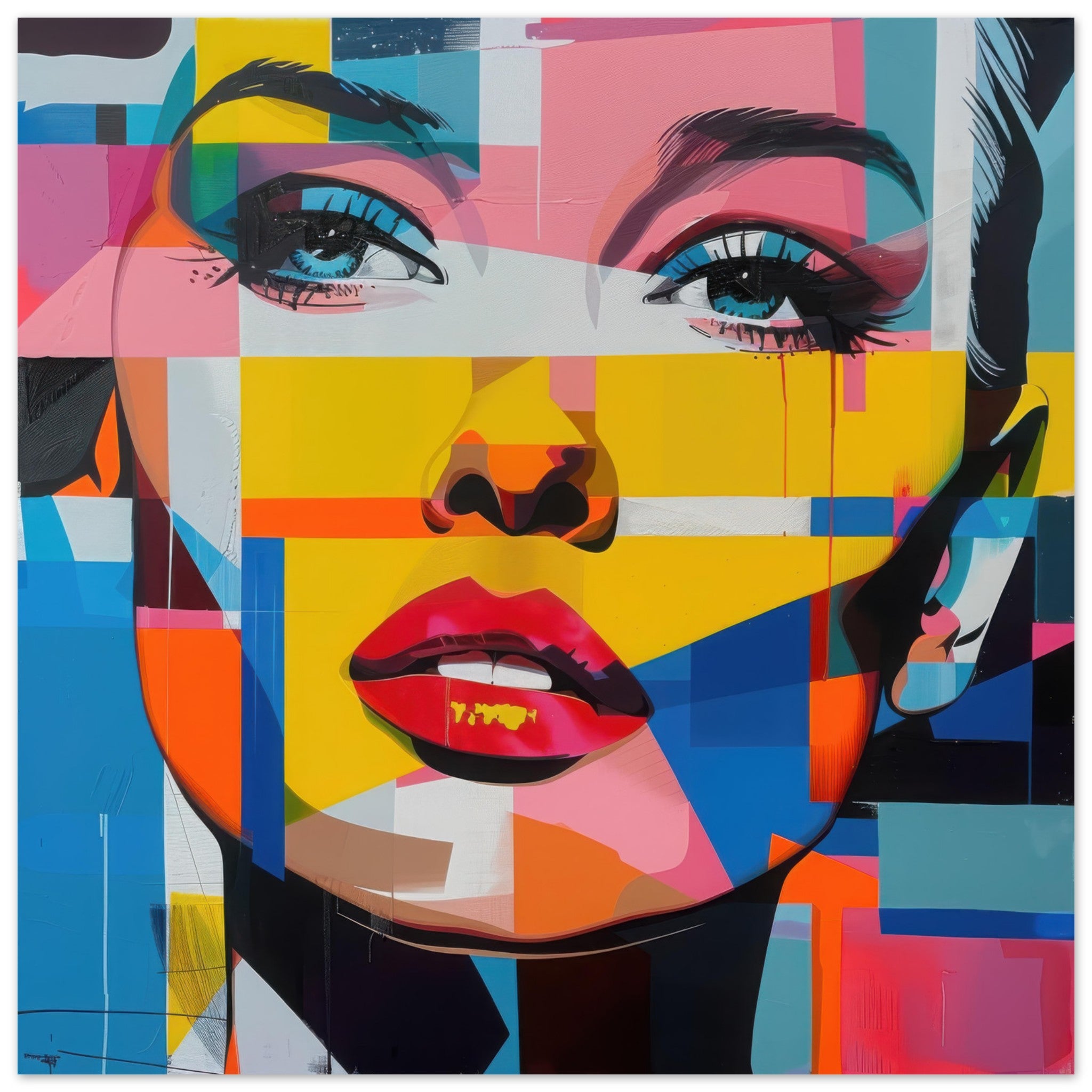 Aluminum Print Square - Swedish popart in abstract style 7 - Shop Ai Art WebShop - Digital Art online Store