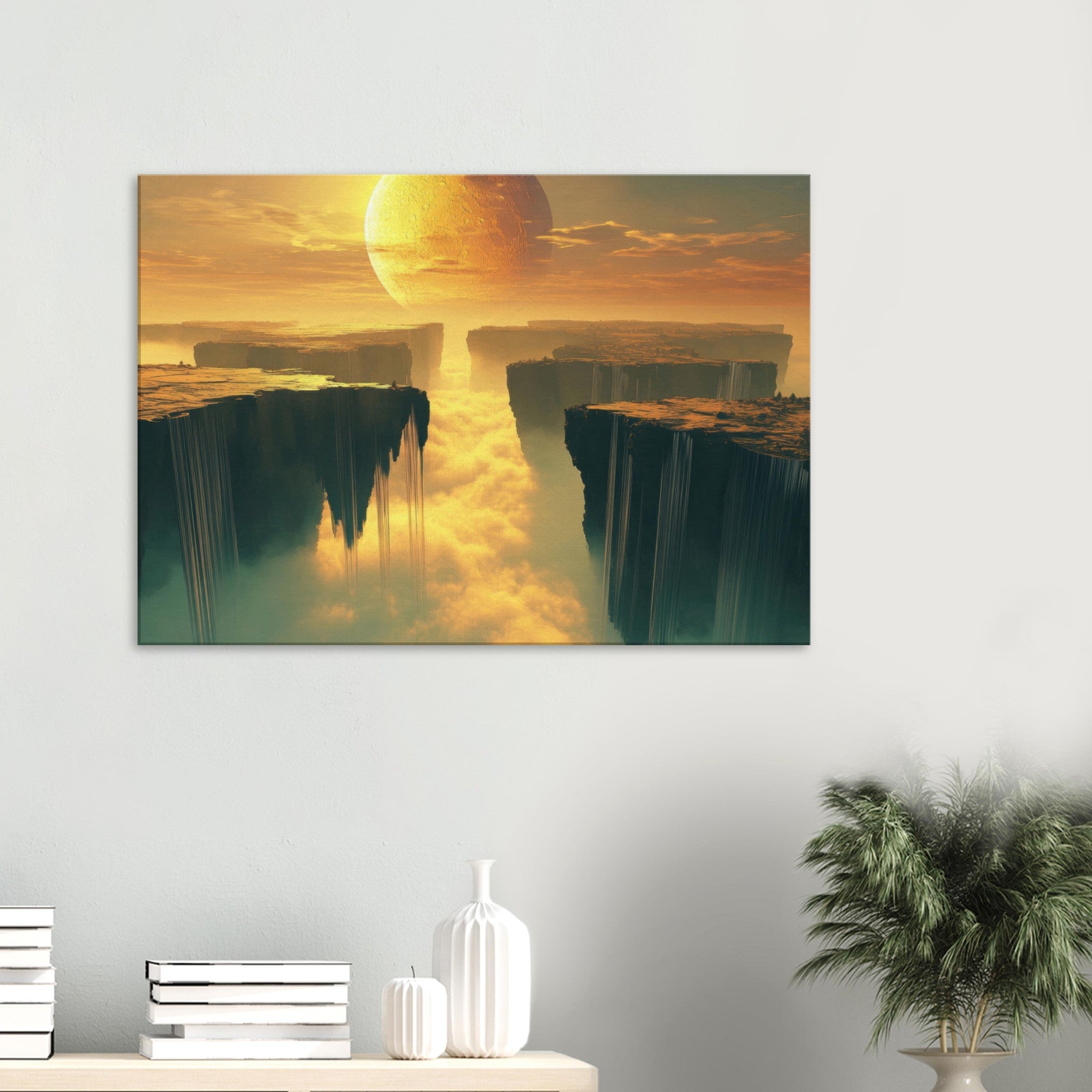 Canvas Landscape - A vast dreamscape with levitating islands a mass 3 - Ai Art Force