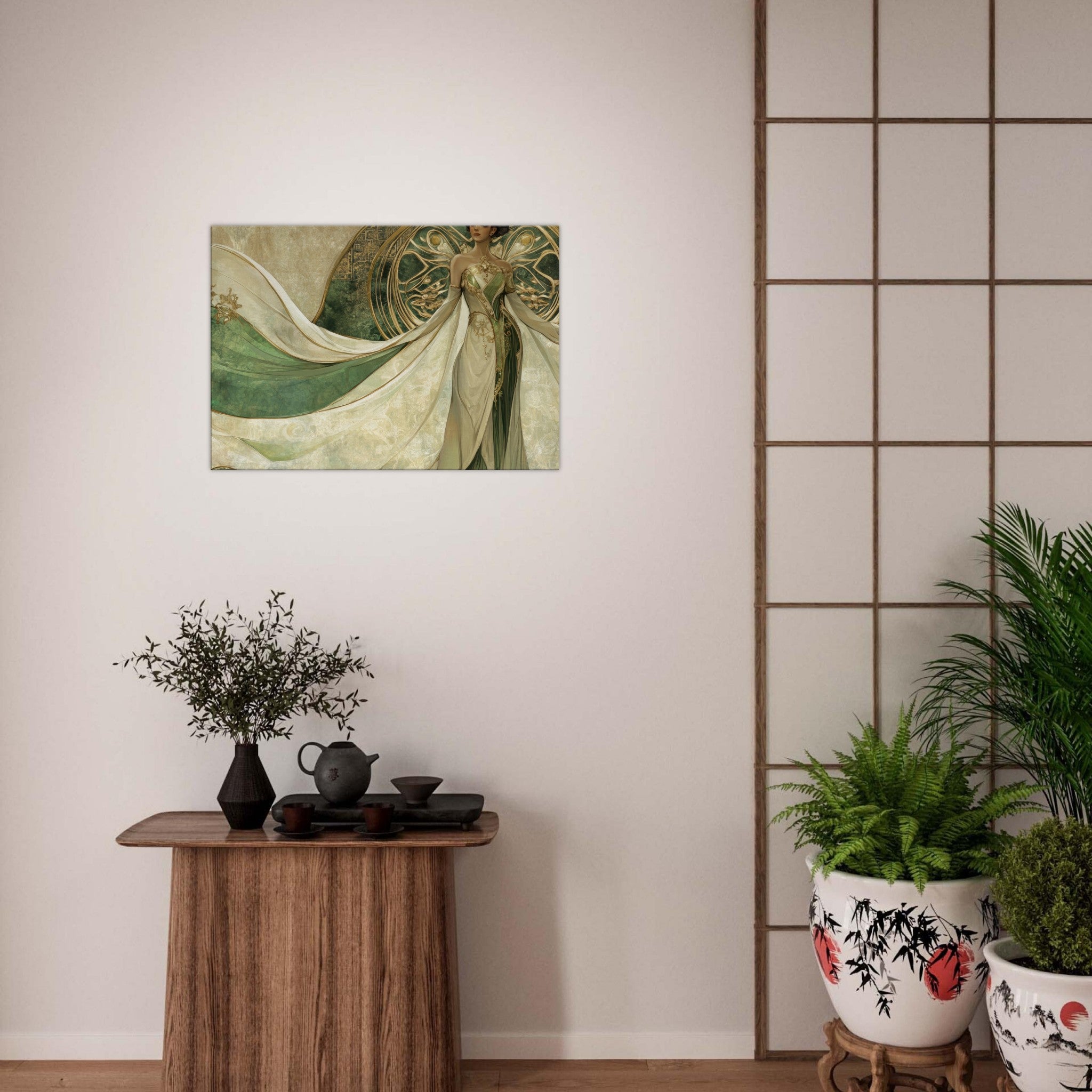 Canvas Landscape - Alien Royalty in Art Nouveau Elegance A portrait 4 - Shop Ai Art WebShop - Digital Art online Store