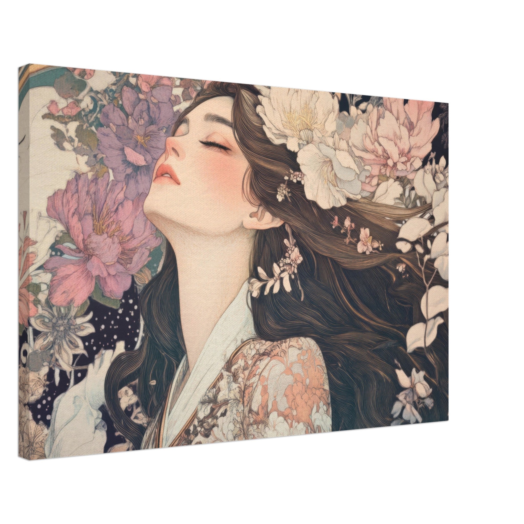 Canvas Landscape - Art Nouveau Enchanted Garden An Art Nouveau inst 2 - Shop Ai Art WebShop - Digital Art online Store