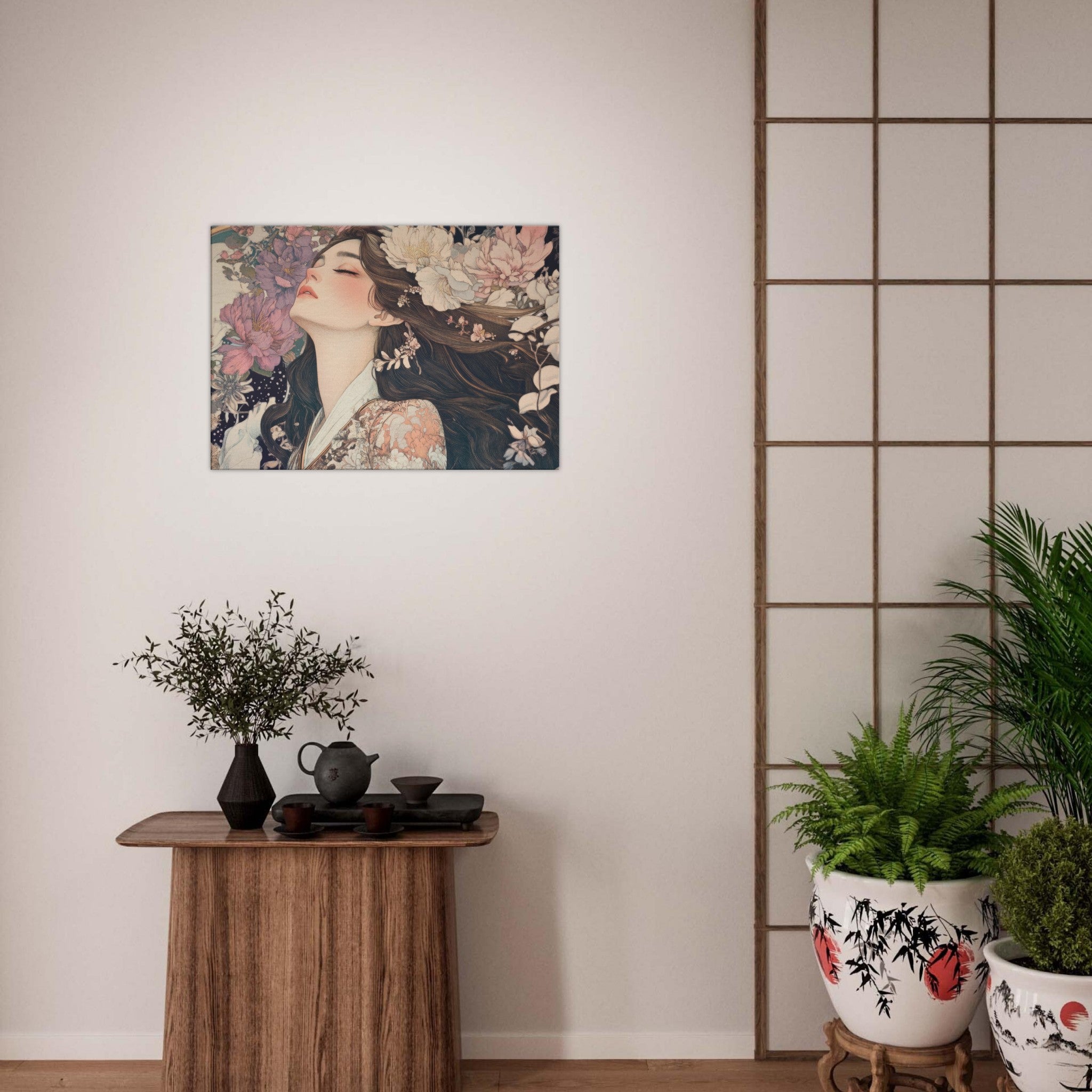 Canvas Landscape - Art Nouveau Enchanted Garden An Art Nouveau inst 2 - Shop Ai Art WebShop - Digital Art online Store