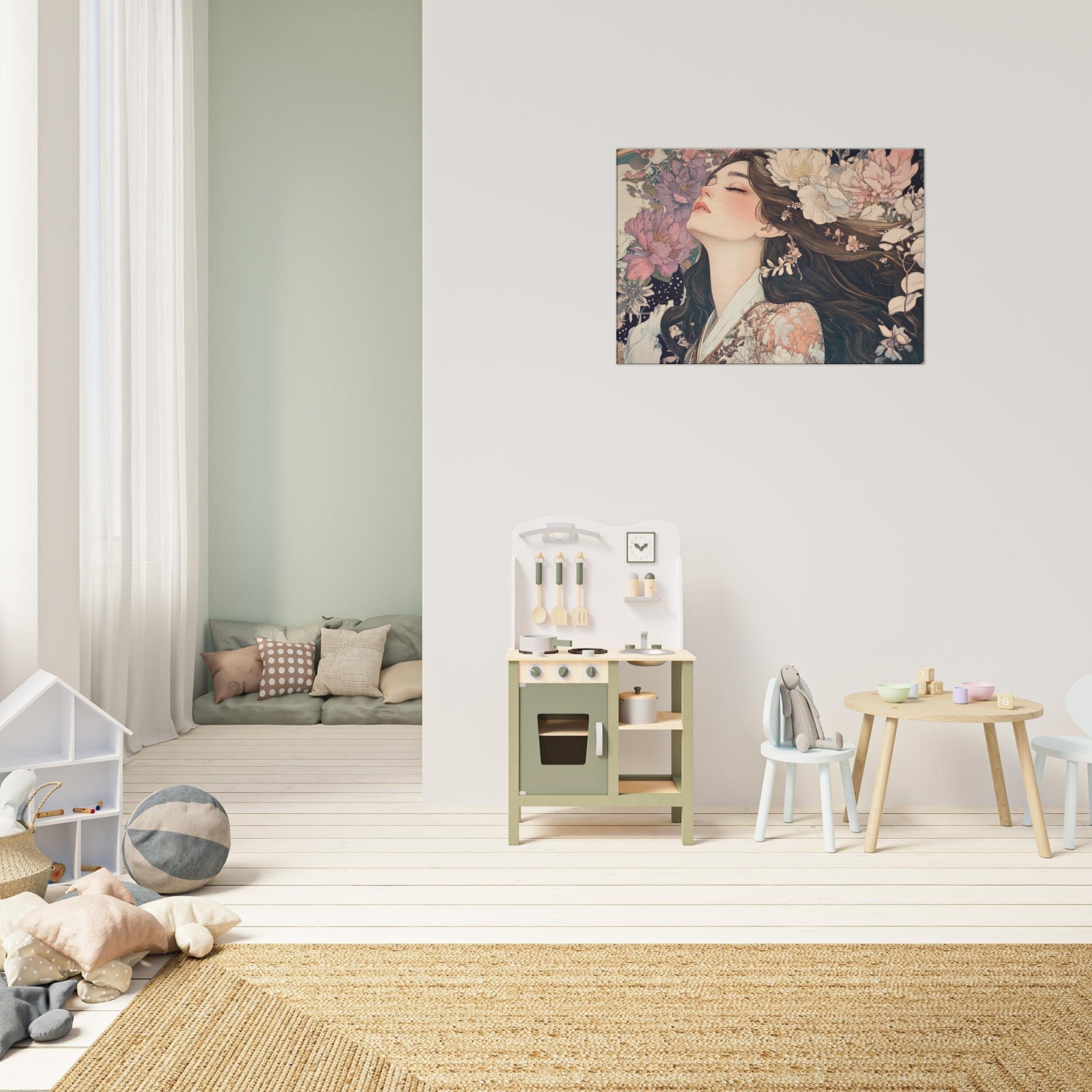 Canvas Landscape - Art Nouveau Enchanted Garden An Art Nouveau inst 2 - Shop Ai Art WebShop - Digital Art online Store