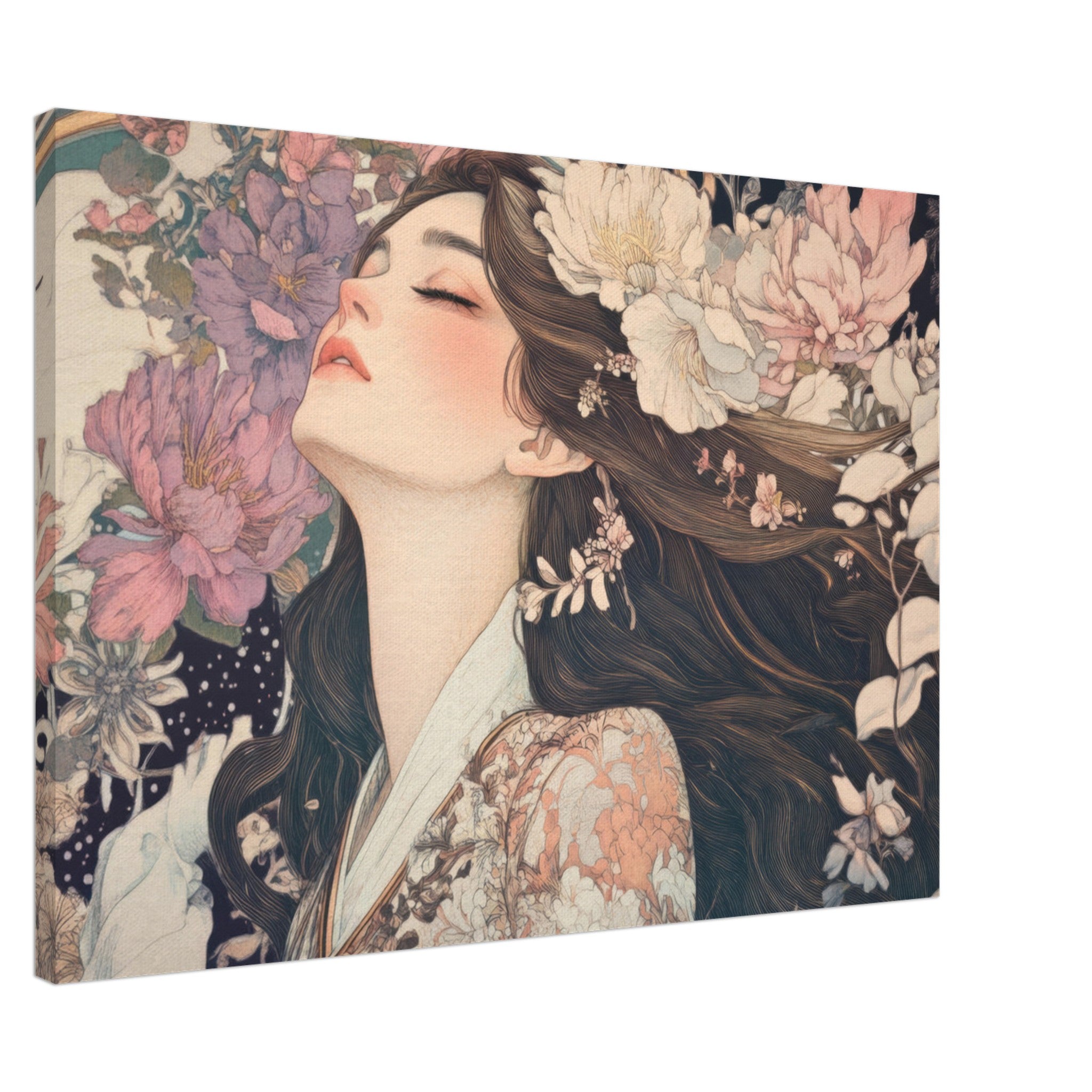 Canvas Landscape - Art Nouveau Enchanted Garden An Art Nouveau inst 2 - Shop Ai Art WebShop - Digital Art online Store