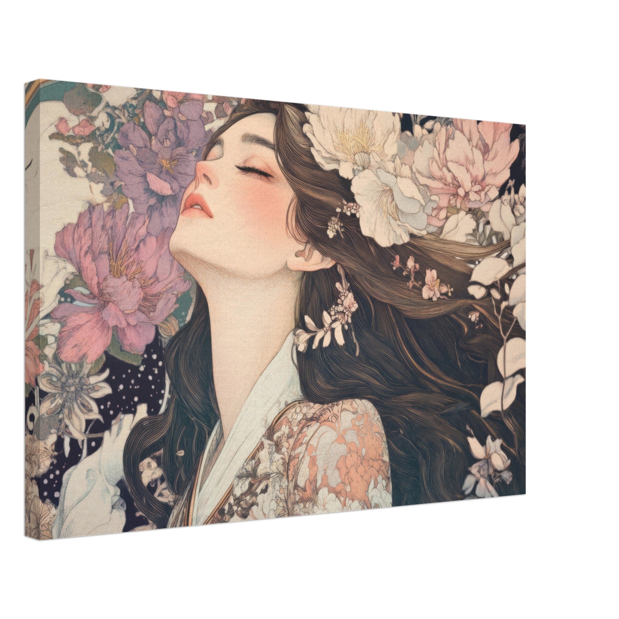 Canvas Landscape - Art Nouveau Enchanted Garden An Art Nouveau inst 2 - Shop Ai Art WebShop - Digital Art online Store