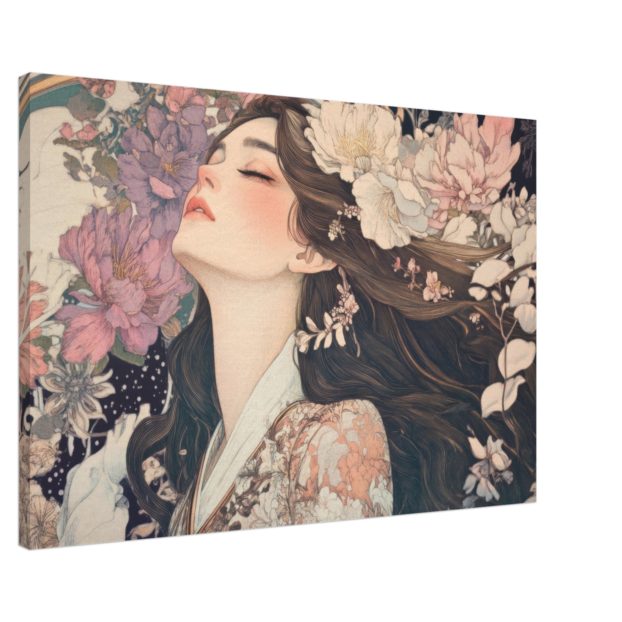Canvas Landscape - Art Nouveau Enchanted Garden An Art Nouveau inst 2 - Shop Ai Art WebShop - Digital Art online Store