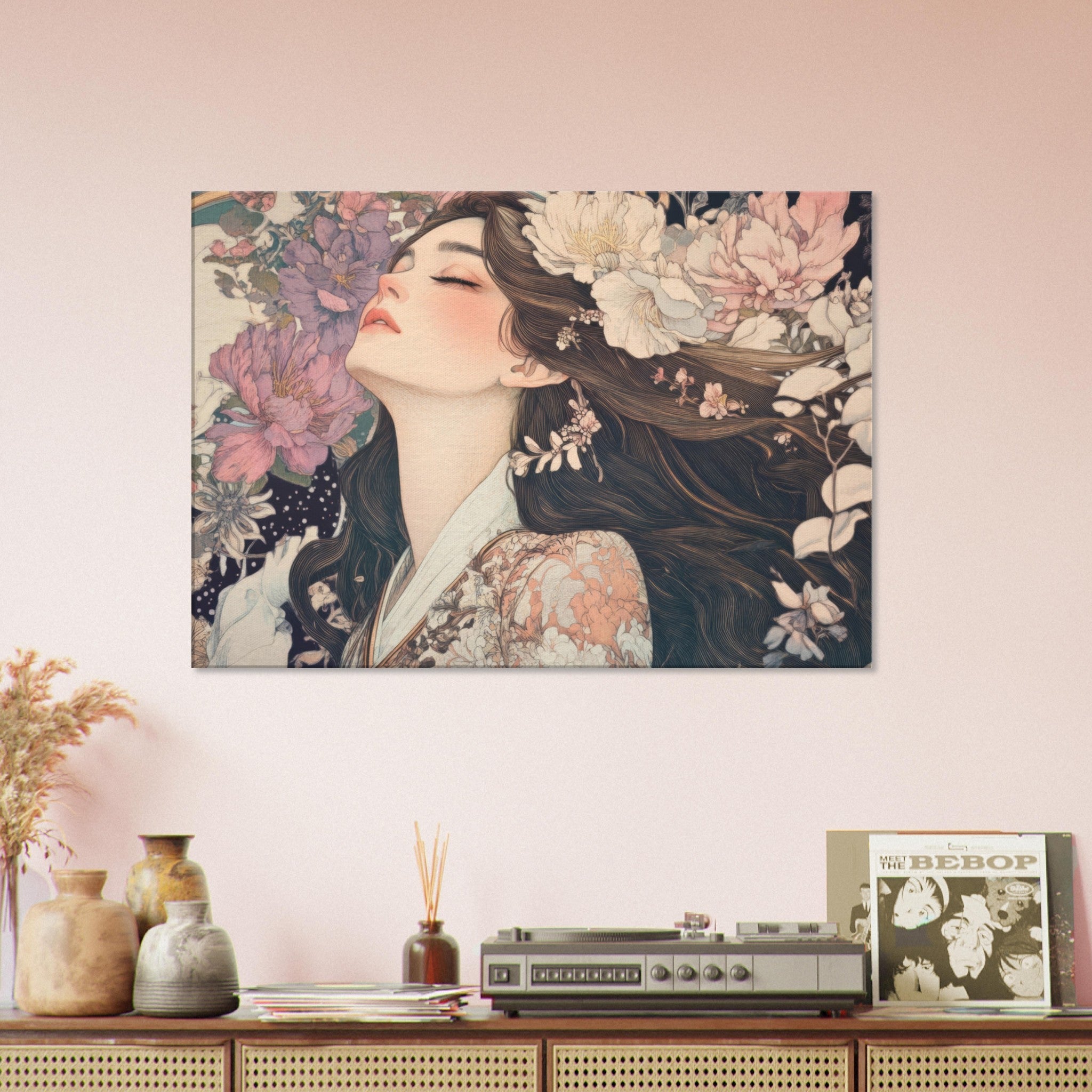 Canvas Landscape - Art Nouveau Enchanted Garden An Art Nouveau inst 2 - Shop Ai Art WebShop - Digital Art online Store