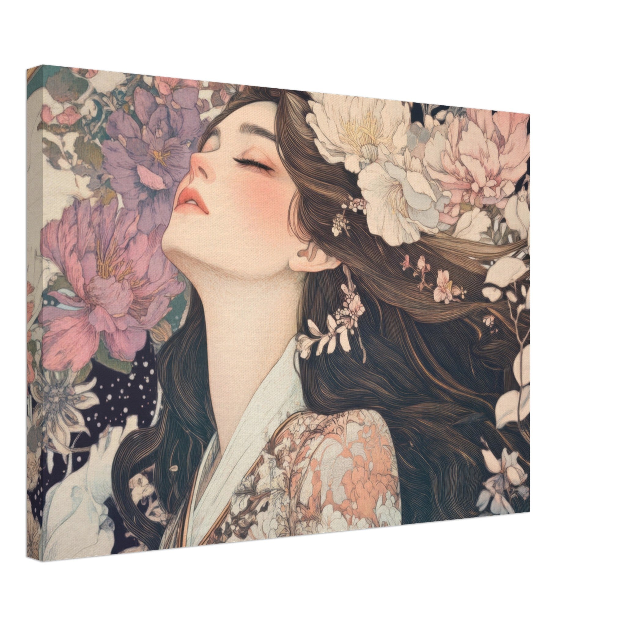 Canvas Landscape - Art Nouveau Enchanted Garden An Art Nouveau inst 2 - Shop Ai Art WebShop - Digital Art online Store