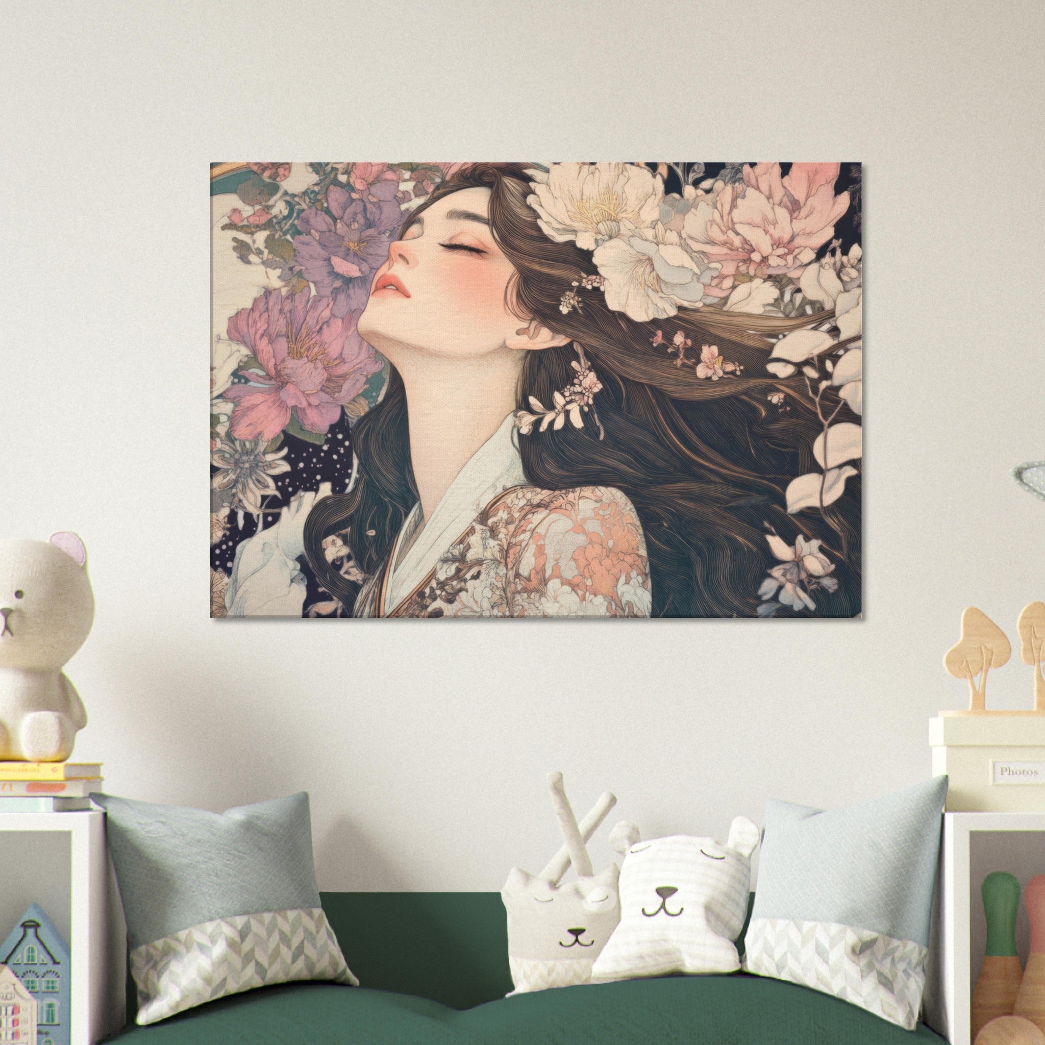 Canvas Landscape - Art Nouveau Enchanted Garden An Art Nouveau inst 2 - Shop Ai Art WebShop - Digital Art online Store