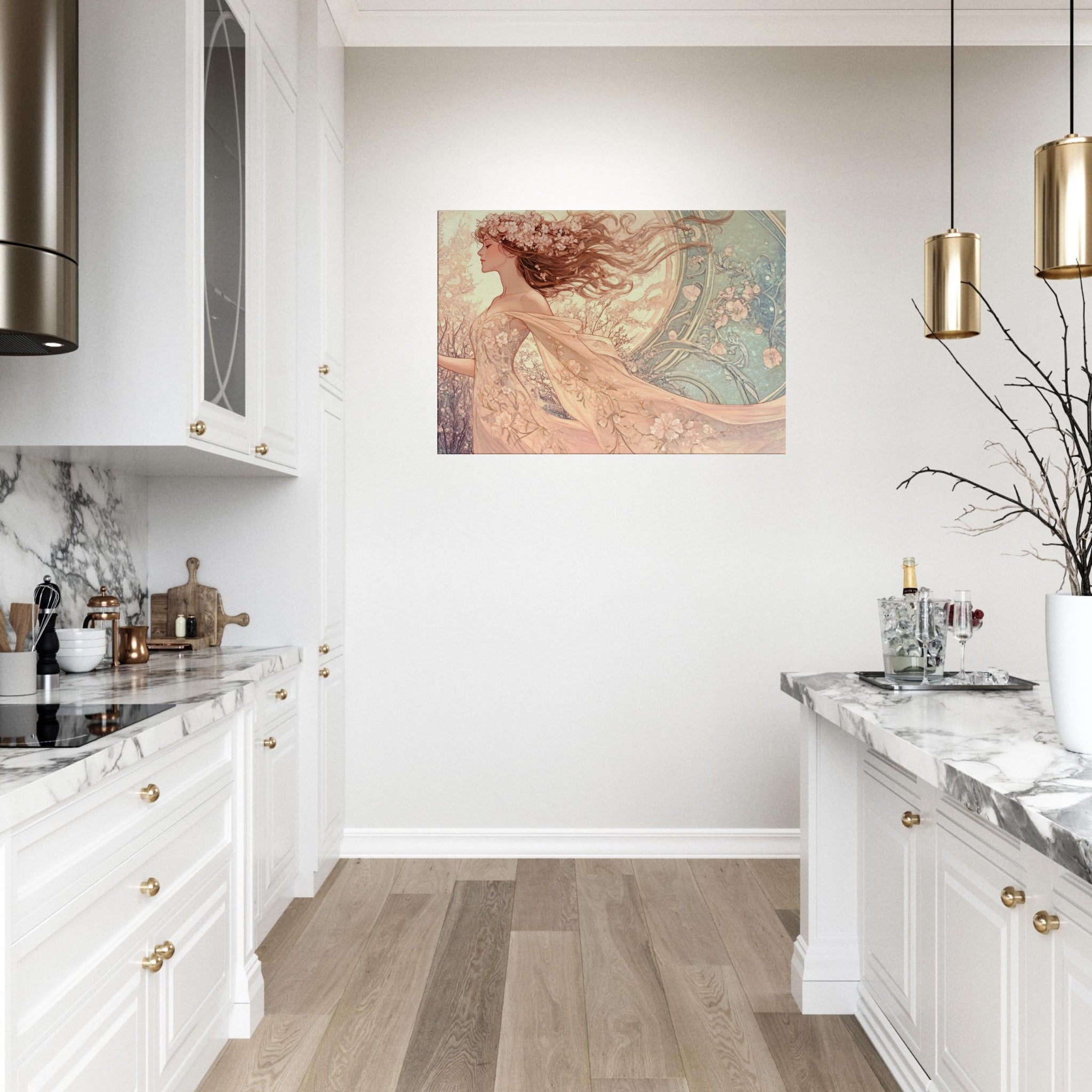 Canvas Landscape - Art Nouveau Enchanted Garden An Art Nouveau inst 6 - Shop Ai Art WebShop - Digital Art online Store