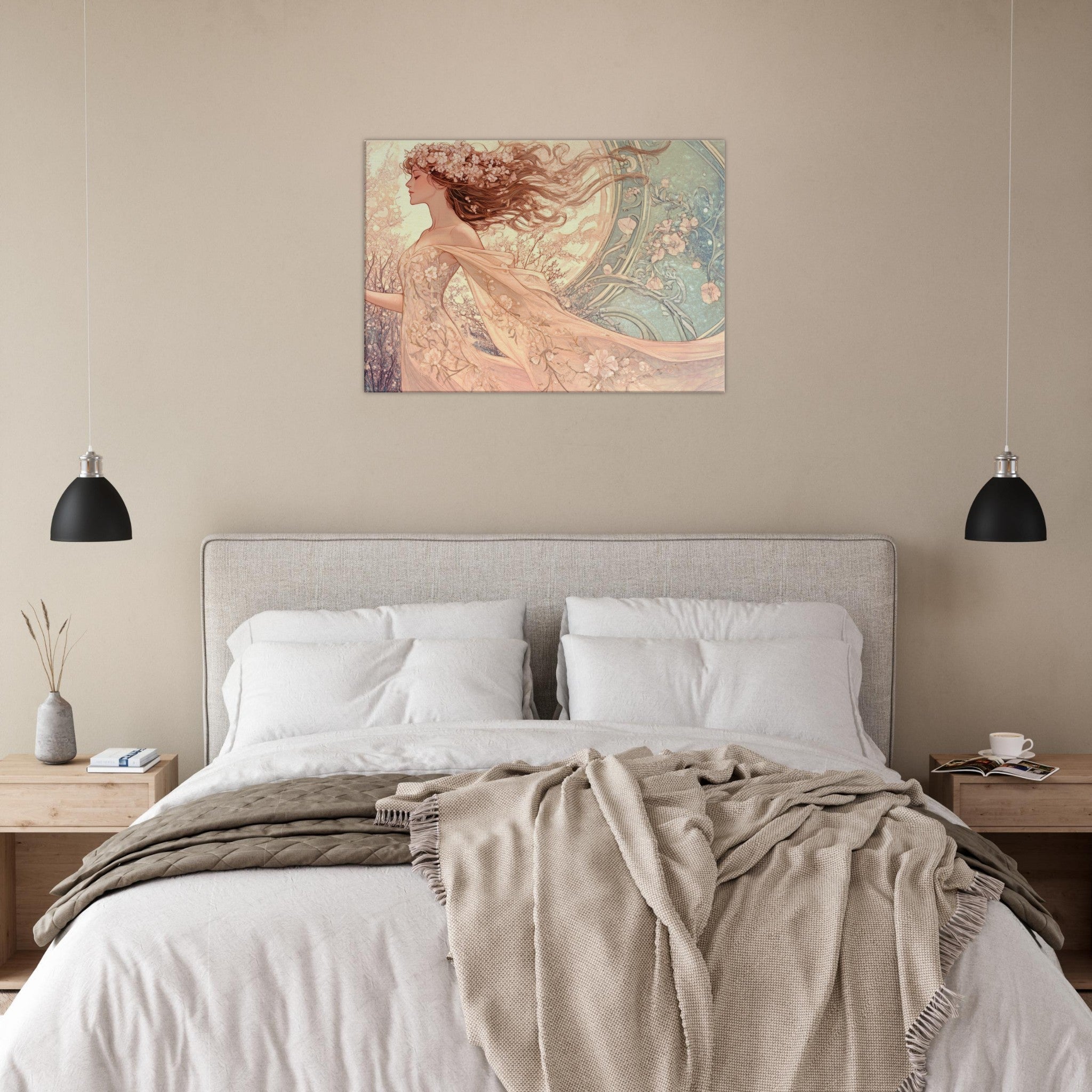 Canvas Landscape - Art Nouveau Enchanted Garden An Art Nouveau inst 6 - Shop Ai Art WebShop - Digital Art online Store