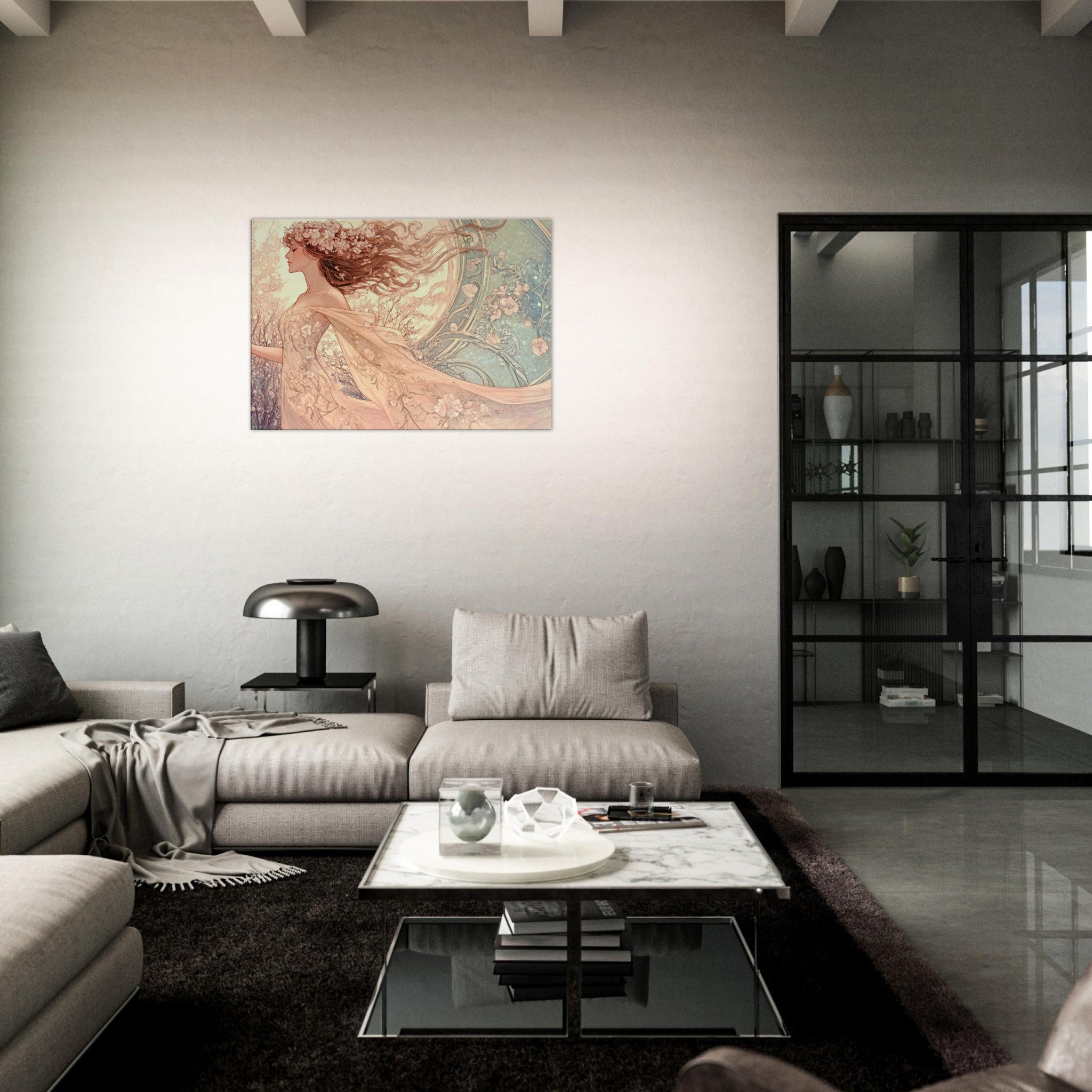 Canvas Landscape - Art Nouveau Enchanted Garden An Art Nouveau inst 6 - Shop Ai Art WebShop - Digital Art online Store