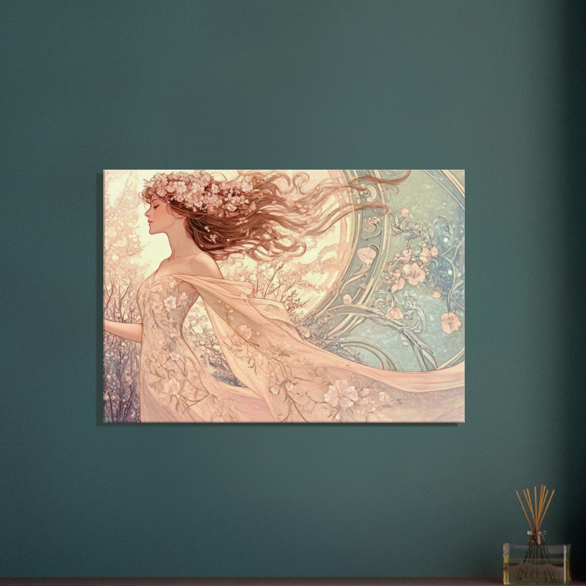 Canvas Landscape - Art Nouveau Enchanted Garden An Art Nouveau inst 6 - Shop Ai Art WebShop - Digital Art online Store