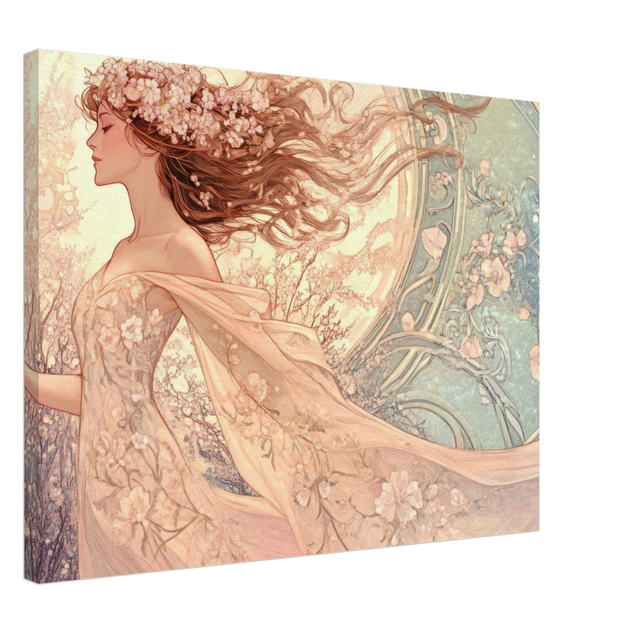 Canvas Landscape - Art Nouveau Enchanted Garden An Art Nouveau inst 6 - Shop Ai Art WebShop - Digital Art online Store