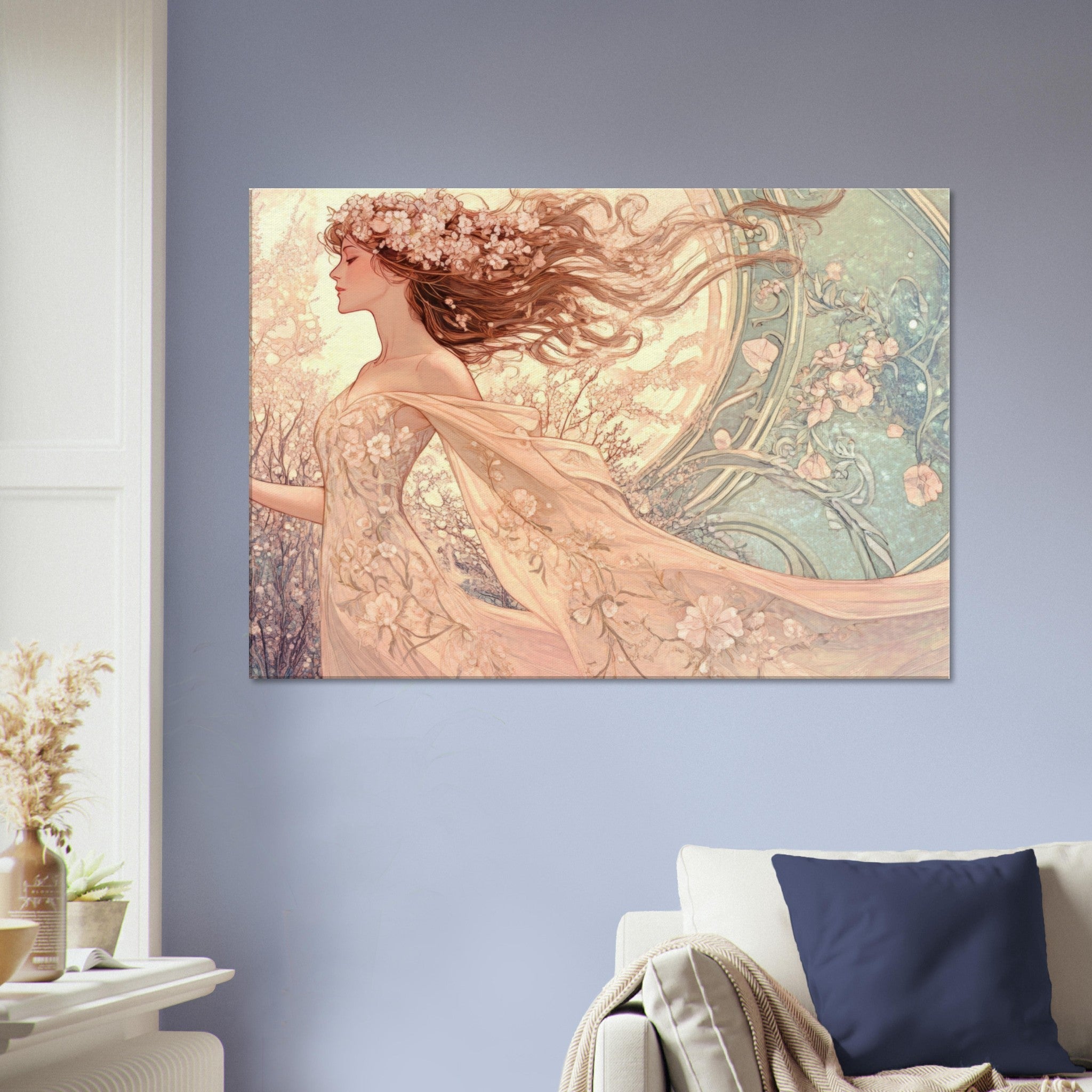 Canvas Landscape - Art Nouveau Enchanted Garden An Art Nouveau inst 6 - Shop Ai Art WebShop - Digital Art online Store