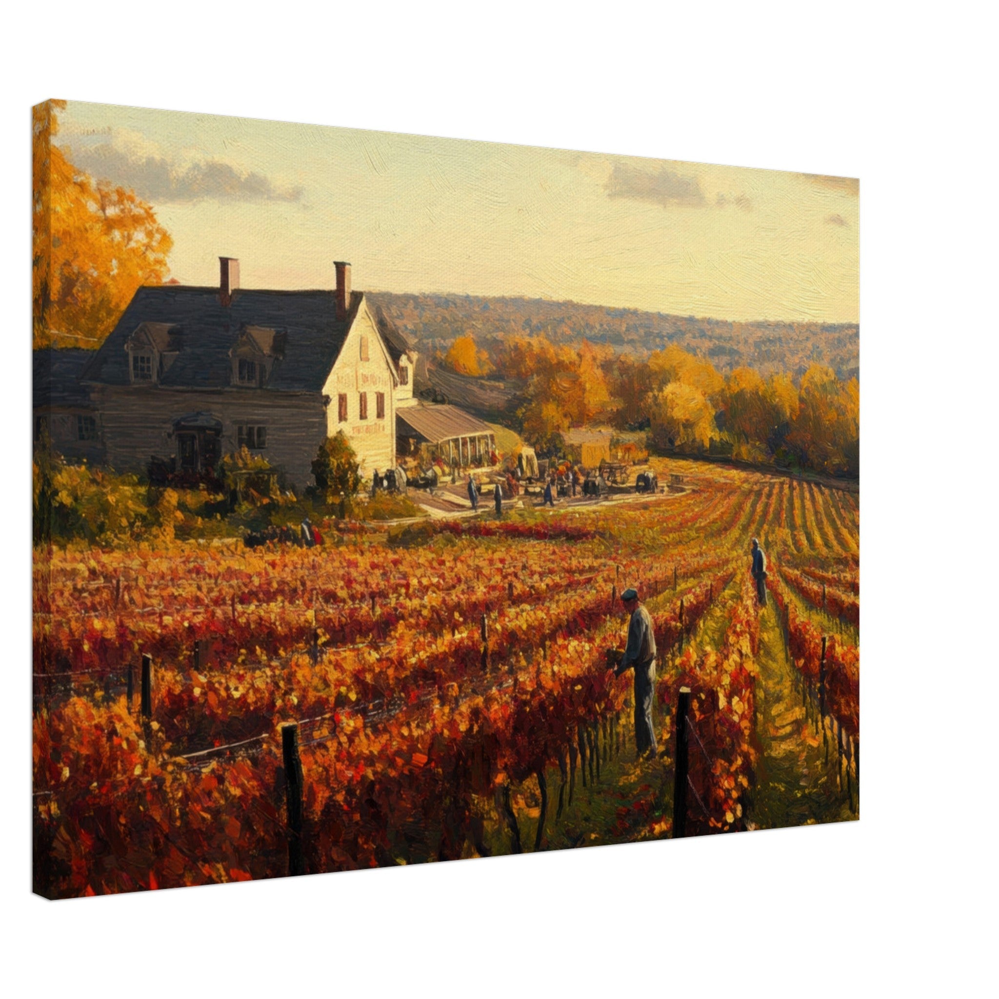 Canvas Landscape - Autumn Vineyard Harvest A picturesque vineyards 3 - Shop Ai Art WebShop - Digital Art online Store