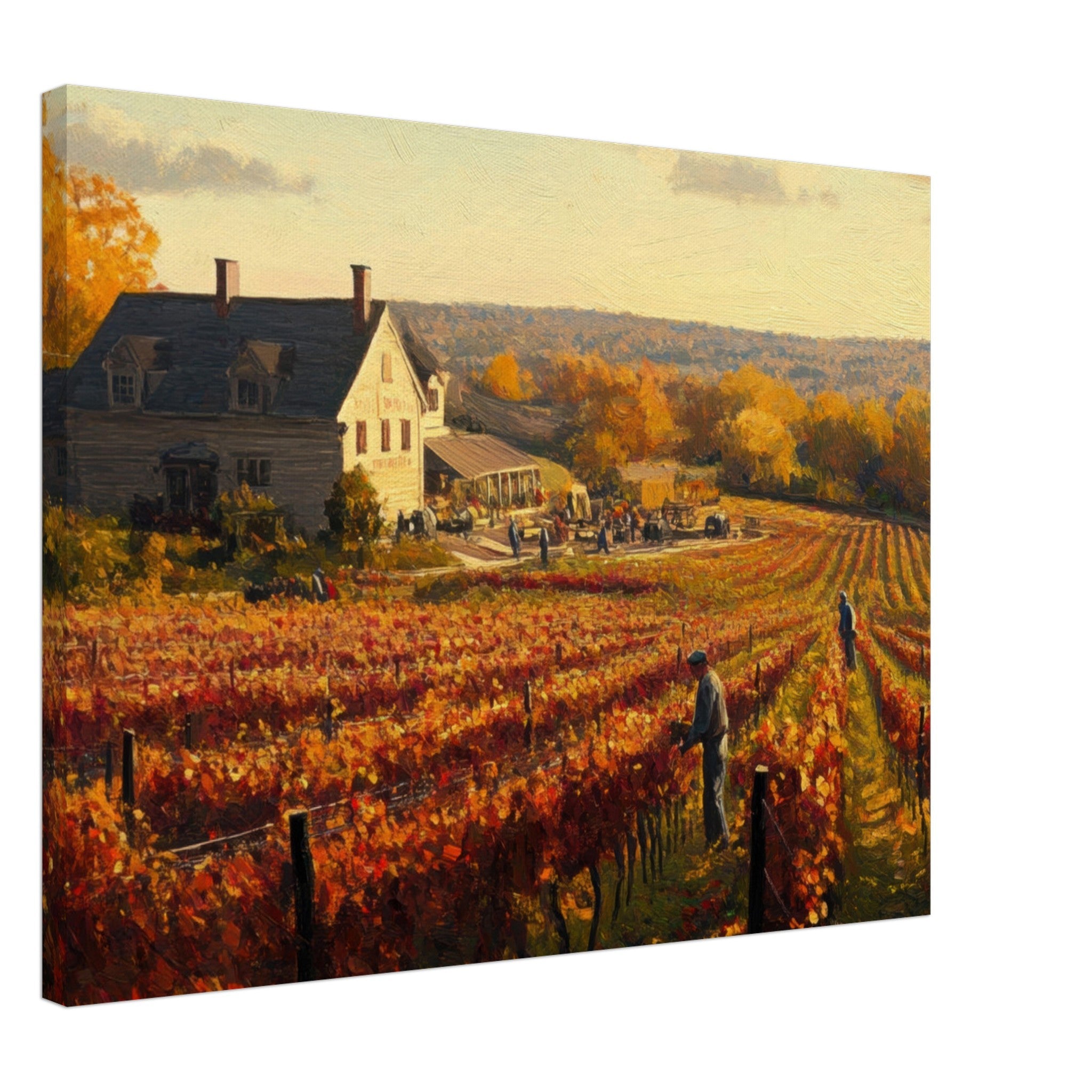 Canvas Landscape - Autumn Vineyard Harvest A picturesque vineyards 3 - Shop Ai Art WebShop - Digital Art online Store