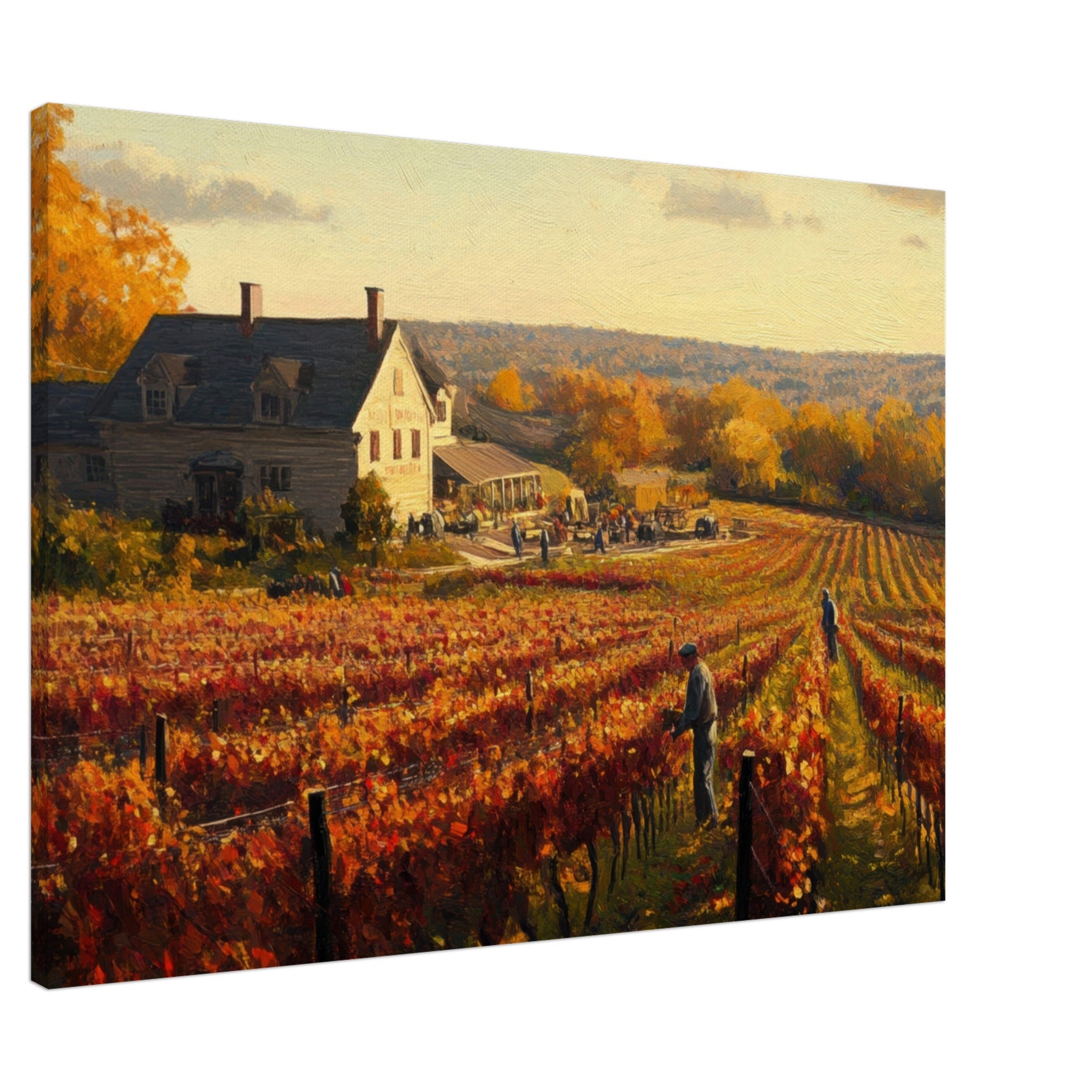 Canvas Landscape - Autumn Vineyard Harvest A picturesque vineyards 3 - Shop Ai Art WebShop - Digital Art online Store