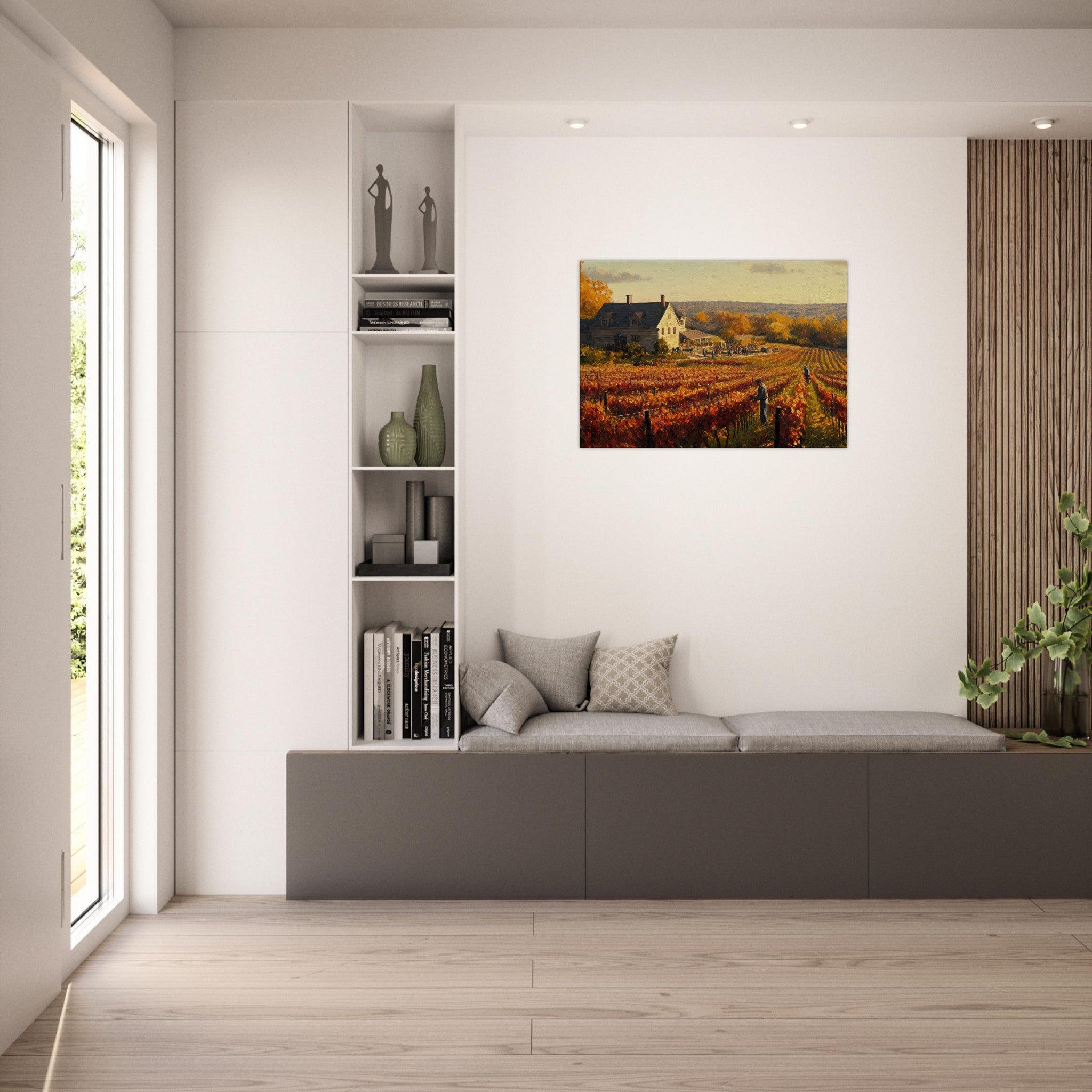 Canvas Landscape - Autumn Vineyard Harvest A picturesque vineyards 3 - Shop Ai Art WebShop - Digital Art online Store