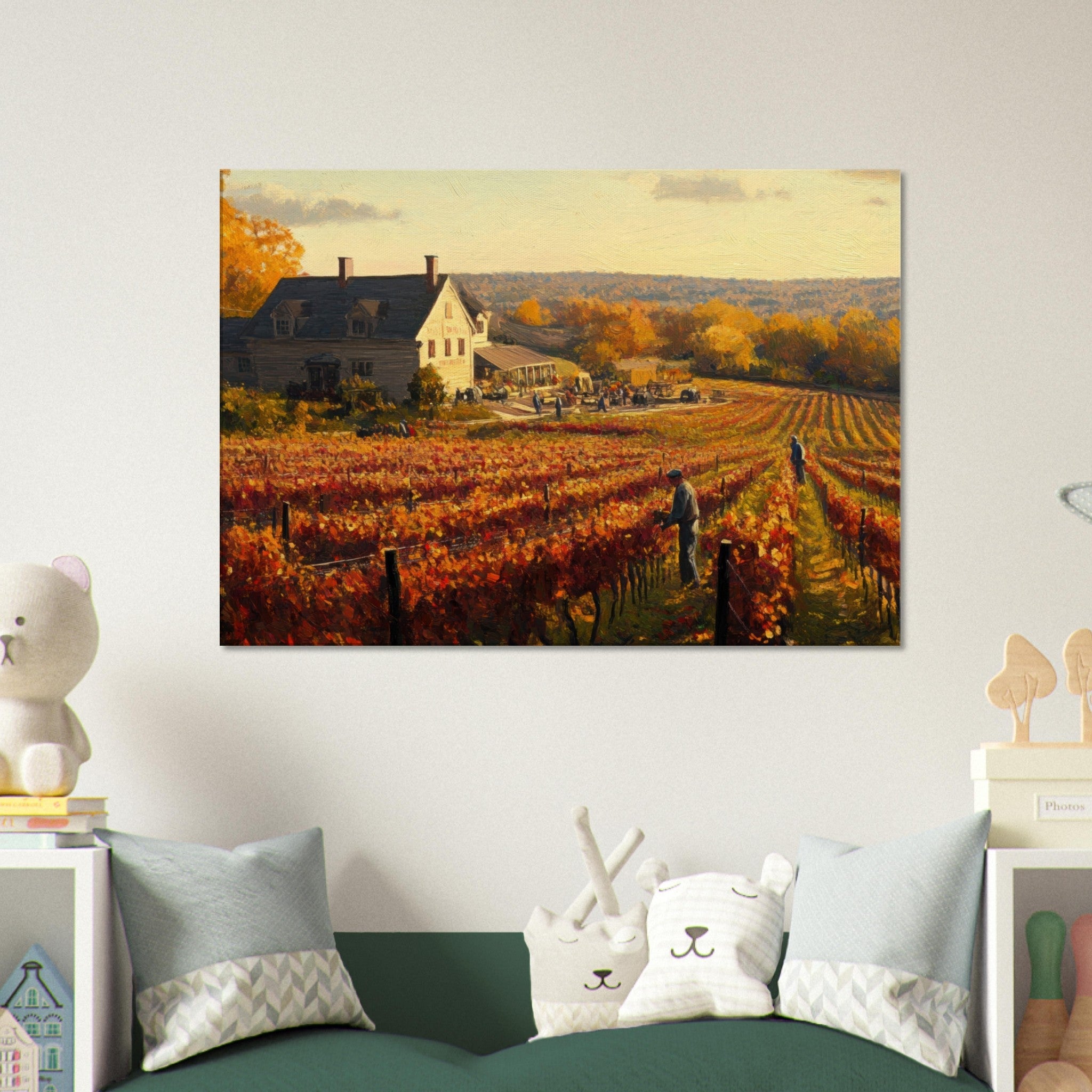 Canvas Landscape - Autumn Vineyard Harvest A picturesque vineyards 3 - Shop Ai Art WebShop - Digital Art online Store