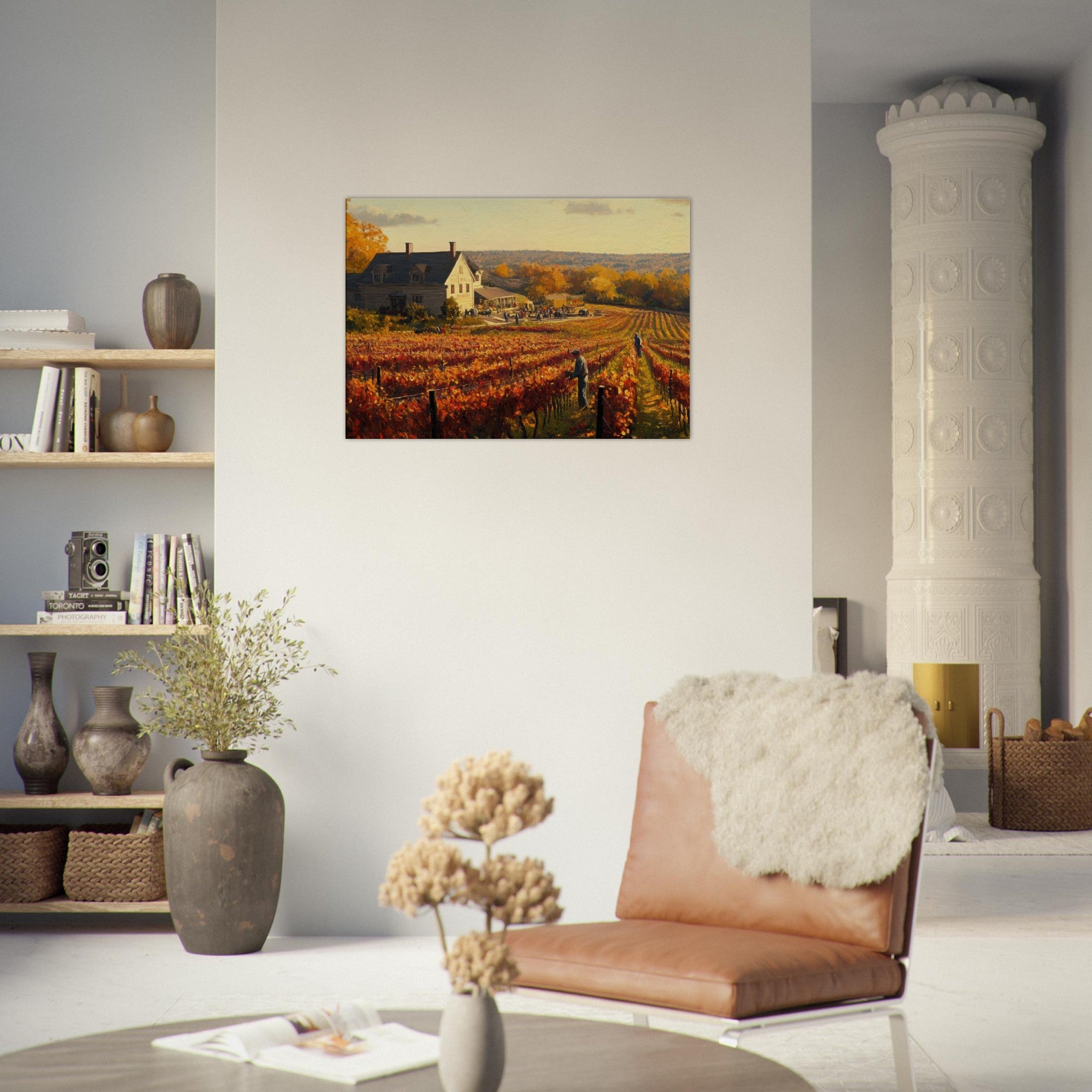 Canvas Landscape - Autumn Vineyard Harvest A picturesque vineyards 3 - Shop Ai Art WebShop - Digital Art online Store