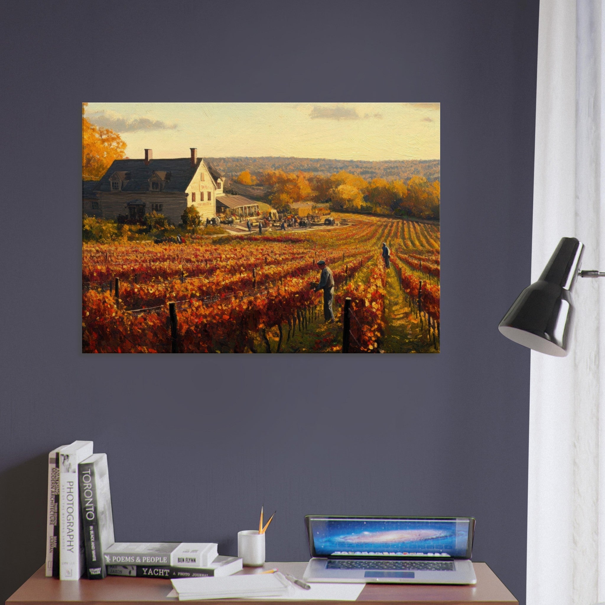 Canvas Landscape - Autumn Vineyard Harvest A picturesque vineyards 3 - Shop Ai Art WebShop - Digital Art online Store