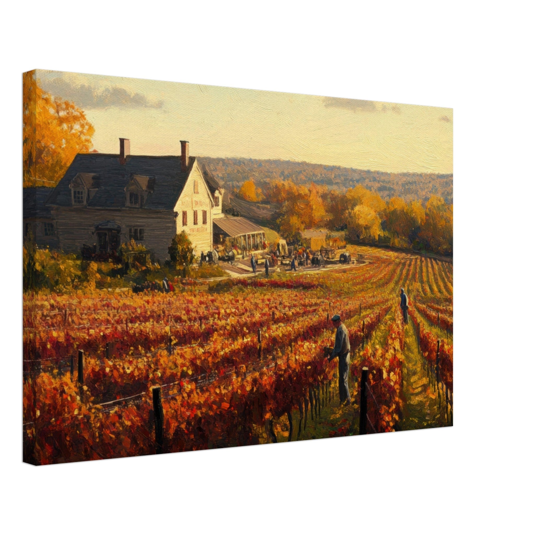 Canvas Landscape - Autumn Vineyard Harvest A picturesque vineyards 3 - Shop Ai Art WebShop - Digital Art online Store